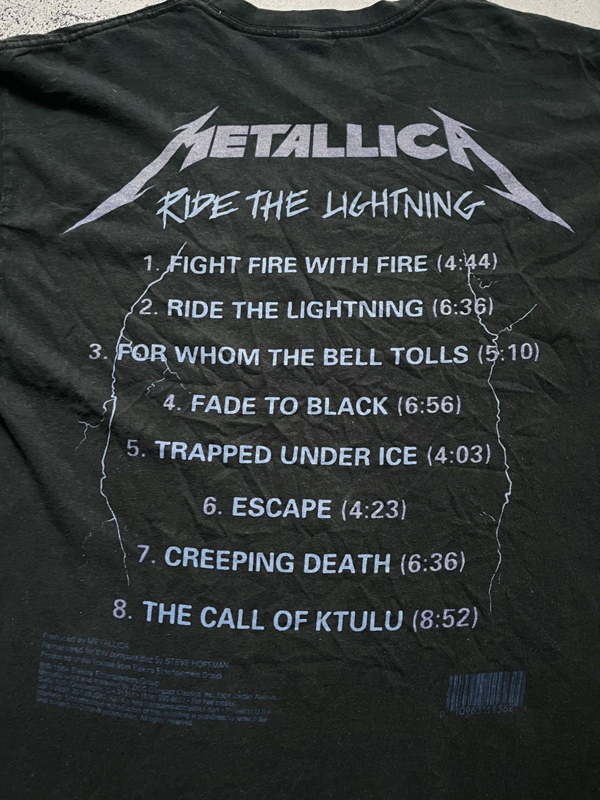 Band Tees × Metallica × Vintage Vintage 2007 Metallica Ride The Lightning Metal Band T-shirt Size US L / EU 52-54 / 3 - 8 Thumbnail