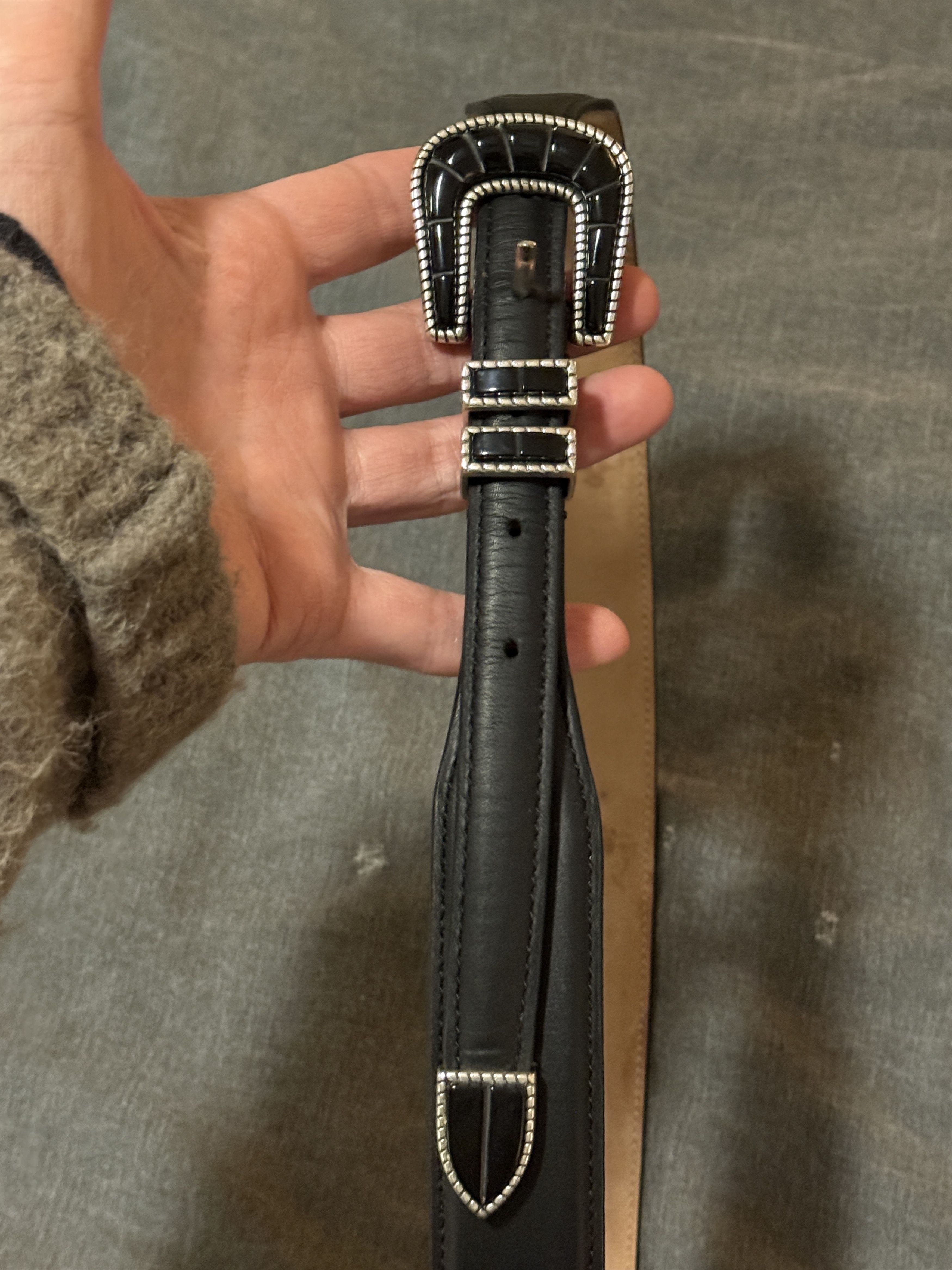 Other Silver Ostrich leather belt Size ONE SIZE - 1 Thumbnail