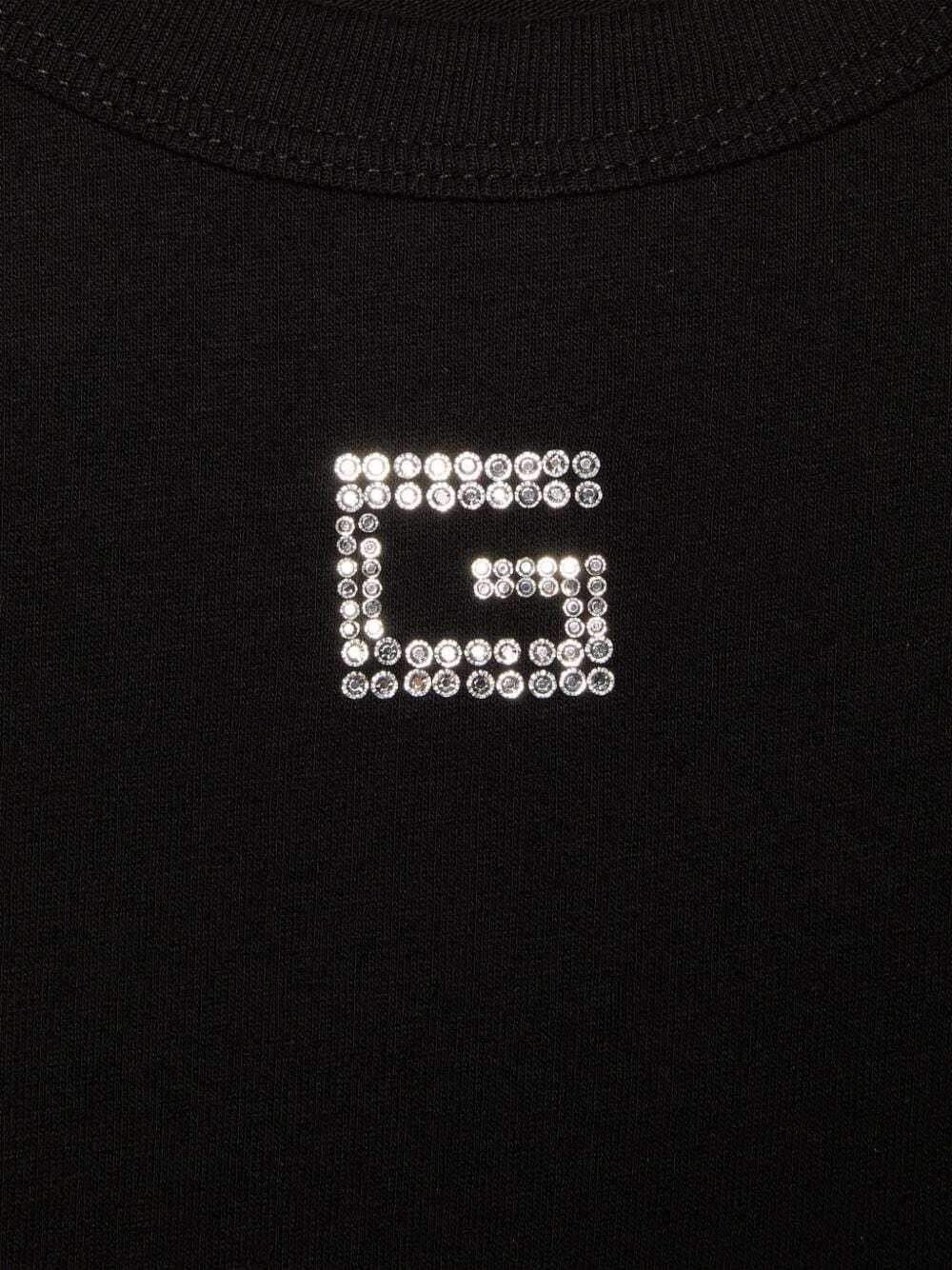 Gucci o1la5ras0526 Cotton Jersey T-Shirt With Crystal G in Black Size S / US 4 / IT 40 - 3 Thumbnail