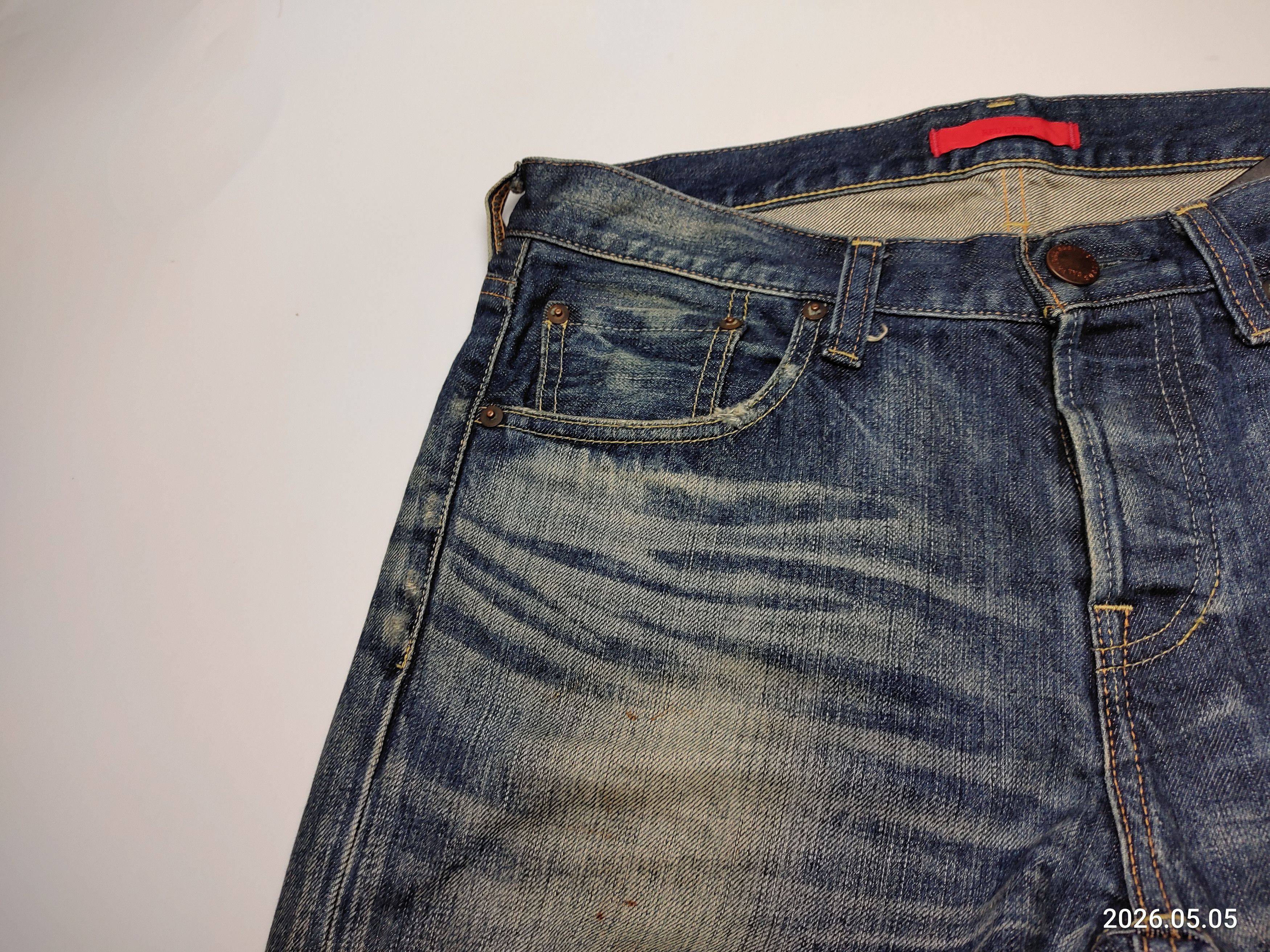 Japanese Brand Crazy faded Red Card Japanese Denim Size US 32 / EU 48 - 4 Thumbnail