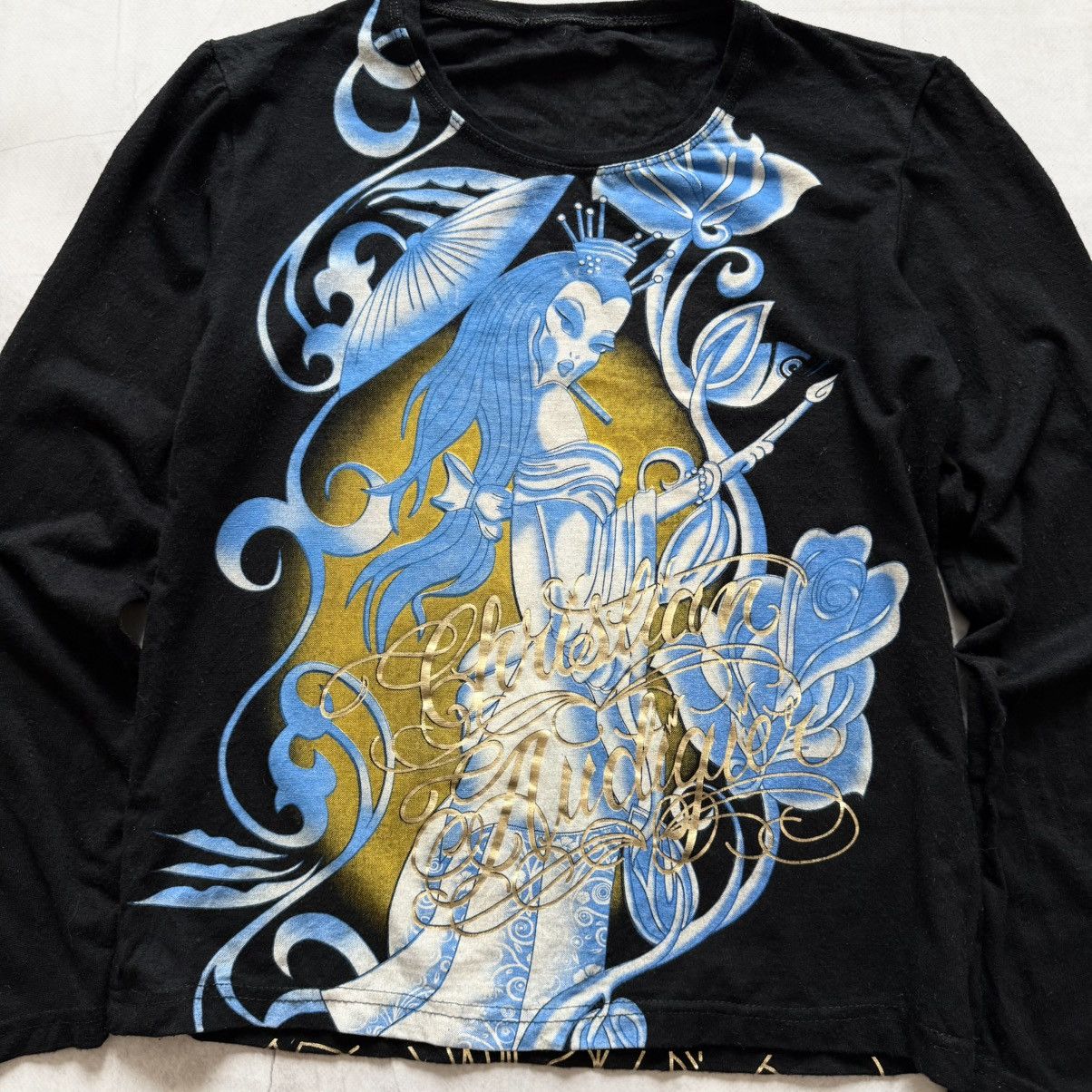 Christian Audigier Y2K Christian Audigier Ed Hardy Big Logo Longsleeve Size S / US 4 / IT 40 - 3 Thumbnail