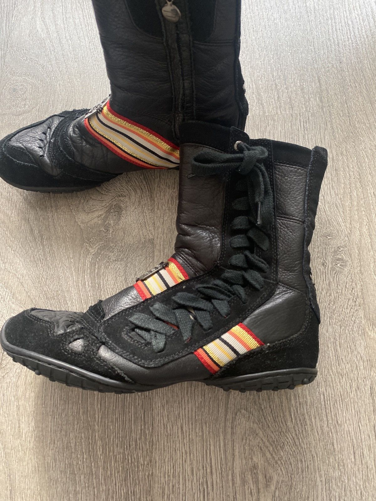 Diesel × Vintage Vintage Diesel Izuu Boxer High Leather boots biker /Wrestlin Size US 7 / IT 37 - 2 Thumbnail