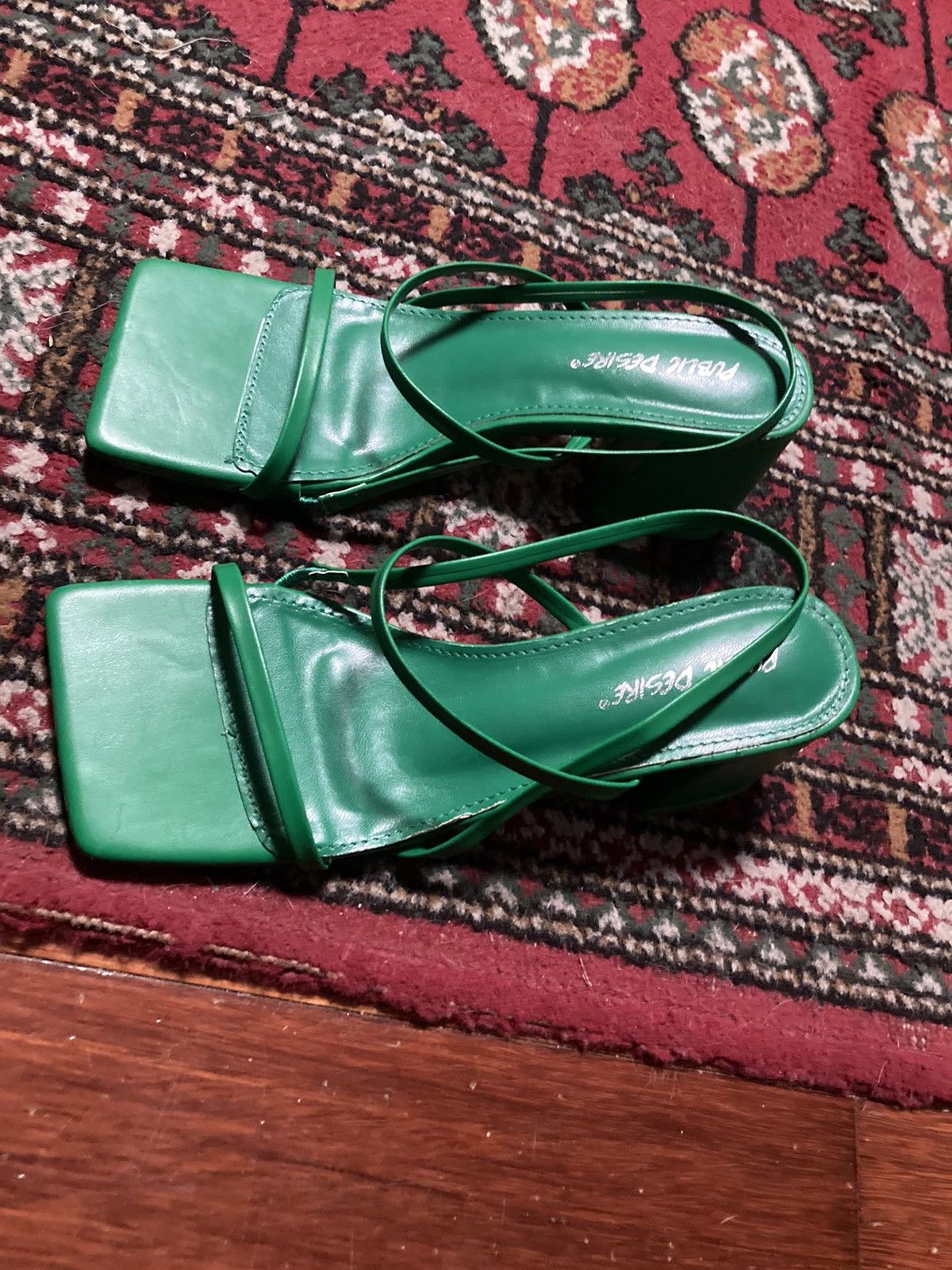 Other Green faux leather Public desire heels Size US 4 / IT 34 - 2 Thumbnail