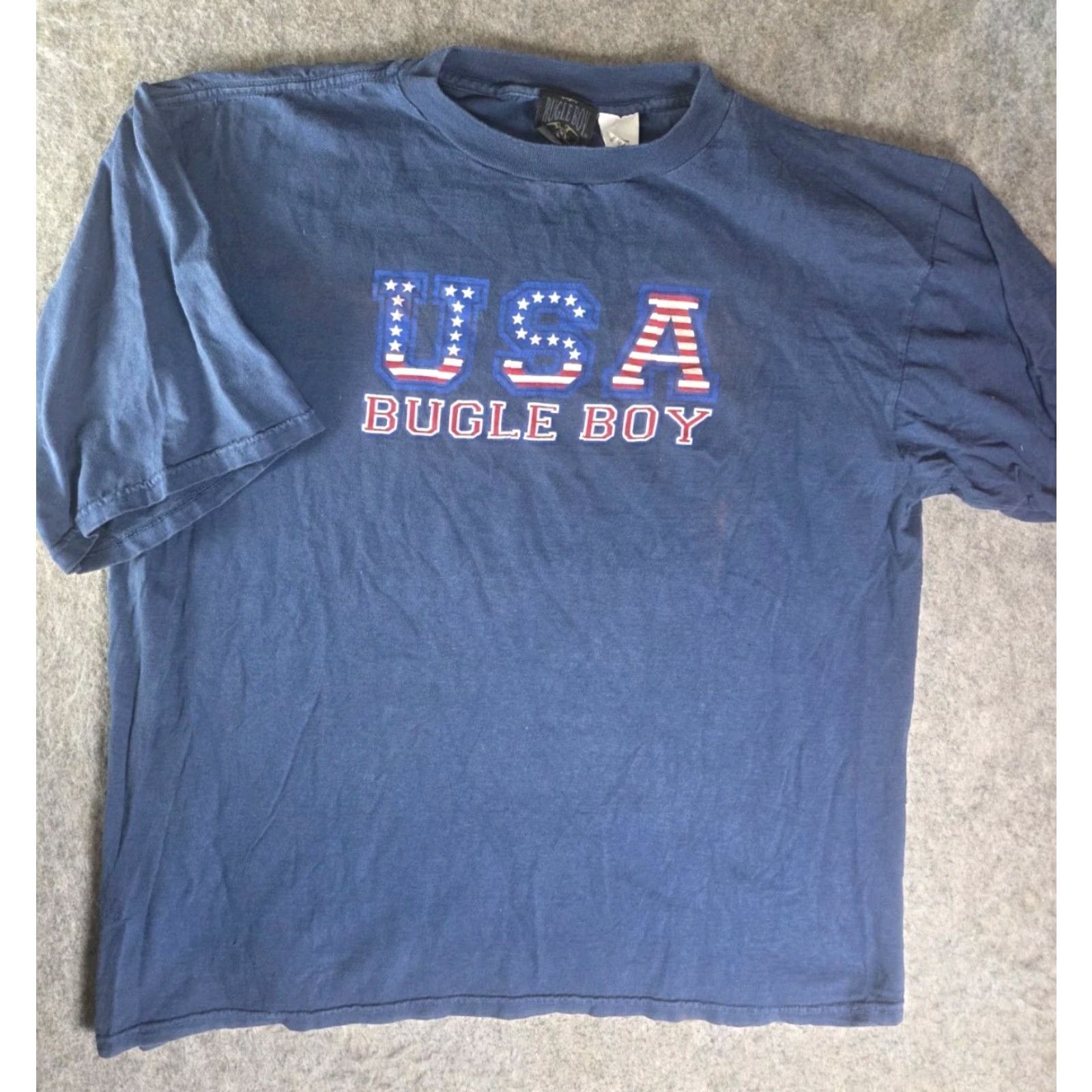 Bugle Boy VINTAGE Bugle Boy T-Shirt XL Men Short Sleeve 90s Logo Blue Distressed USA Red White Blue T-Shirt Mens XL Size US XL / EU 56 / 4 - 2 Thumbnail