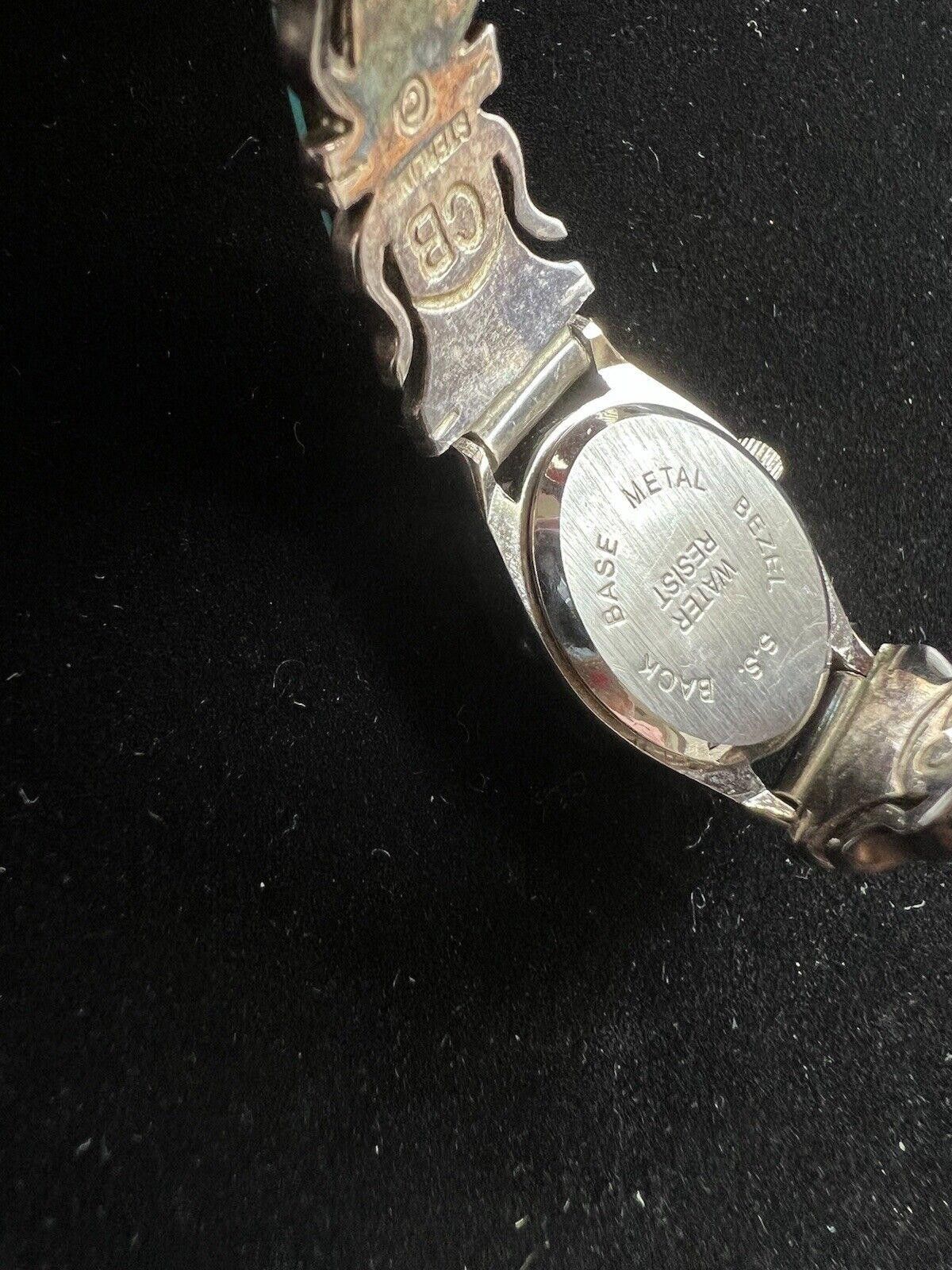 Designer Calvin Begay Navajo Turquoise Inlay Watch Working Size ONE SIZE - 4 Thumbnail