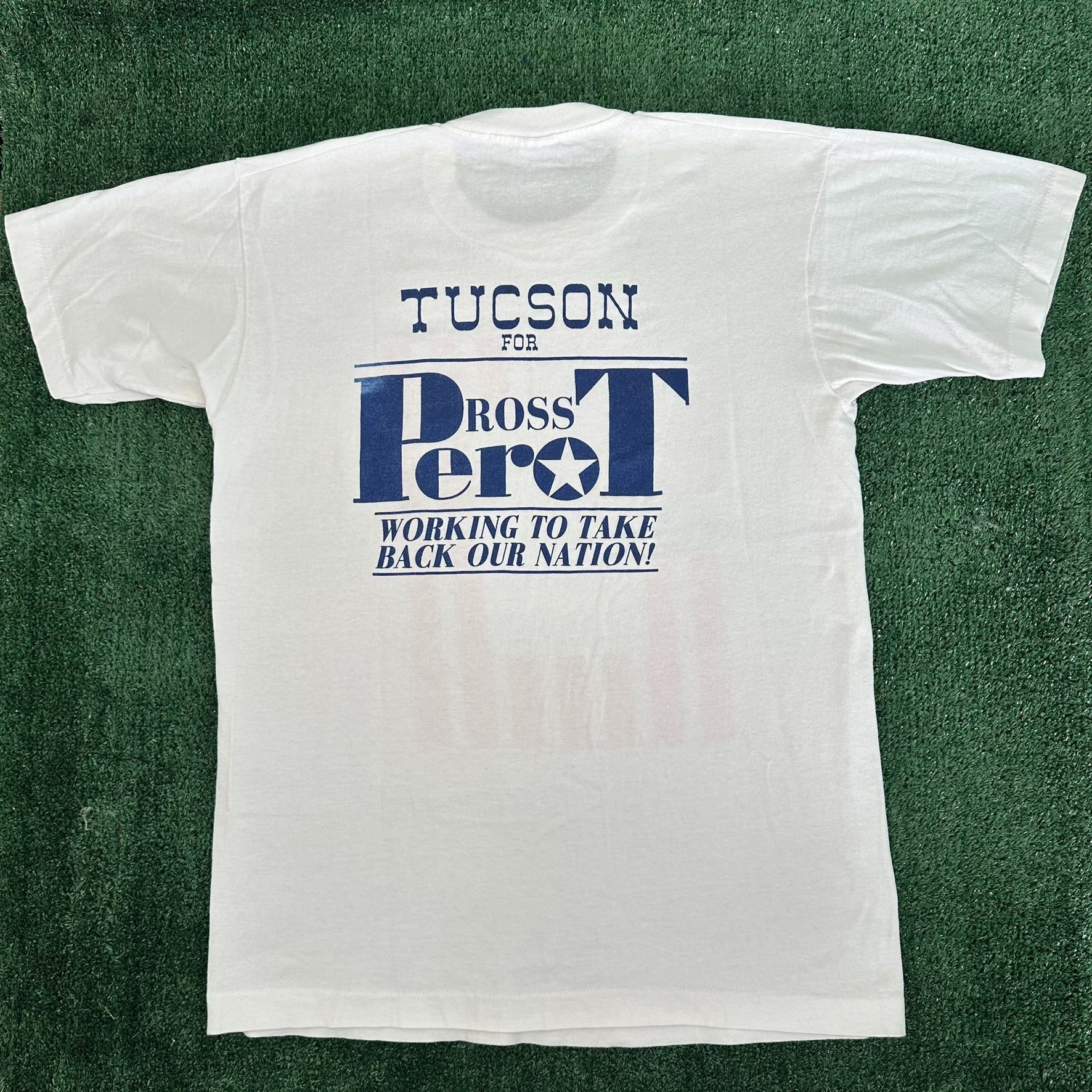 Fruit Of The Loom Vintage 90s Ross Perot Campaign T-Shirt 1992 Political Tee Size US L / EU 52-54 / 3 - 7 Thumbnail