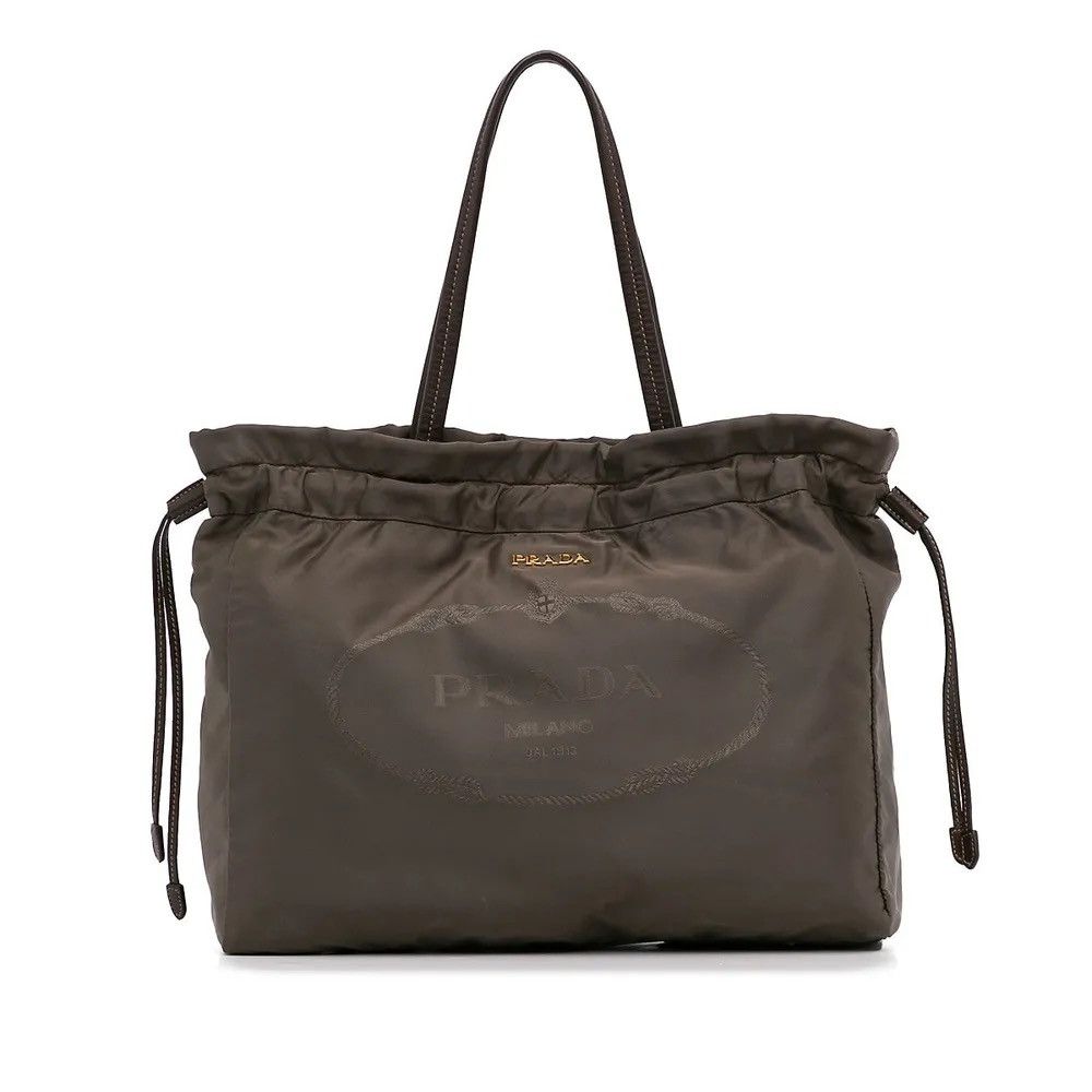 Prada PRADA Tessuto Drawstring Nylon Tote Bag Size ONE SIZE - 1 Thumbnail