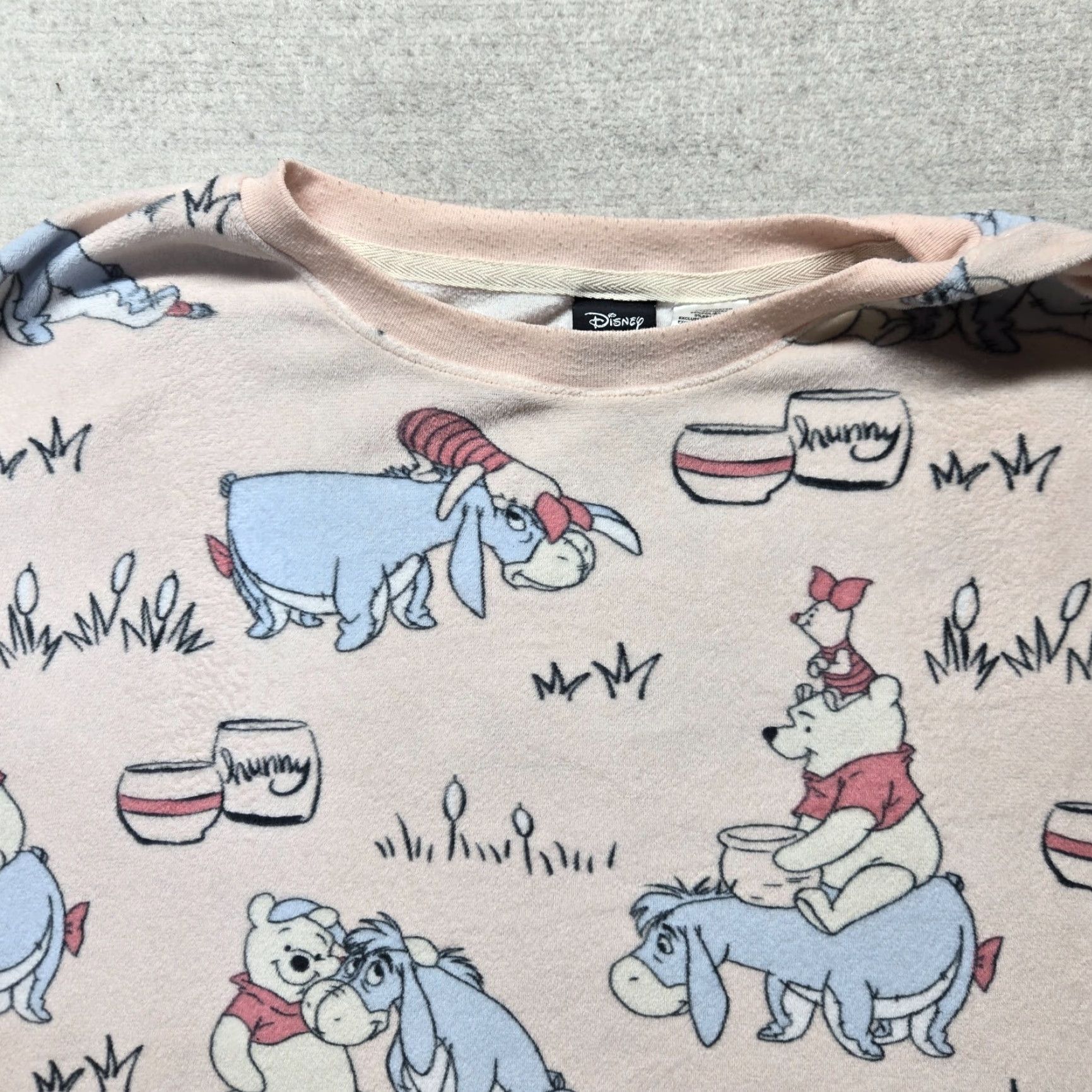 Disney Disney Pooh Eeyore All-Over Print Pink Fleece Pullover Sweater Women’s M Pink Sweater Womens Size M / US 6-8 / IT 42-44 - 2 Thumbnail