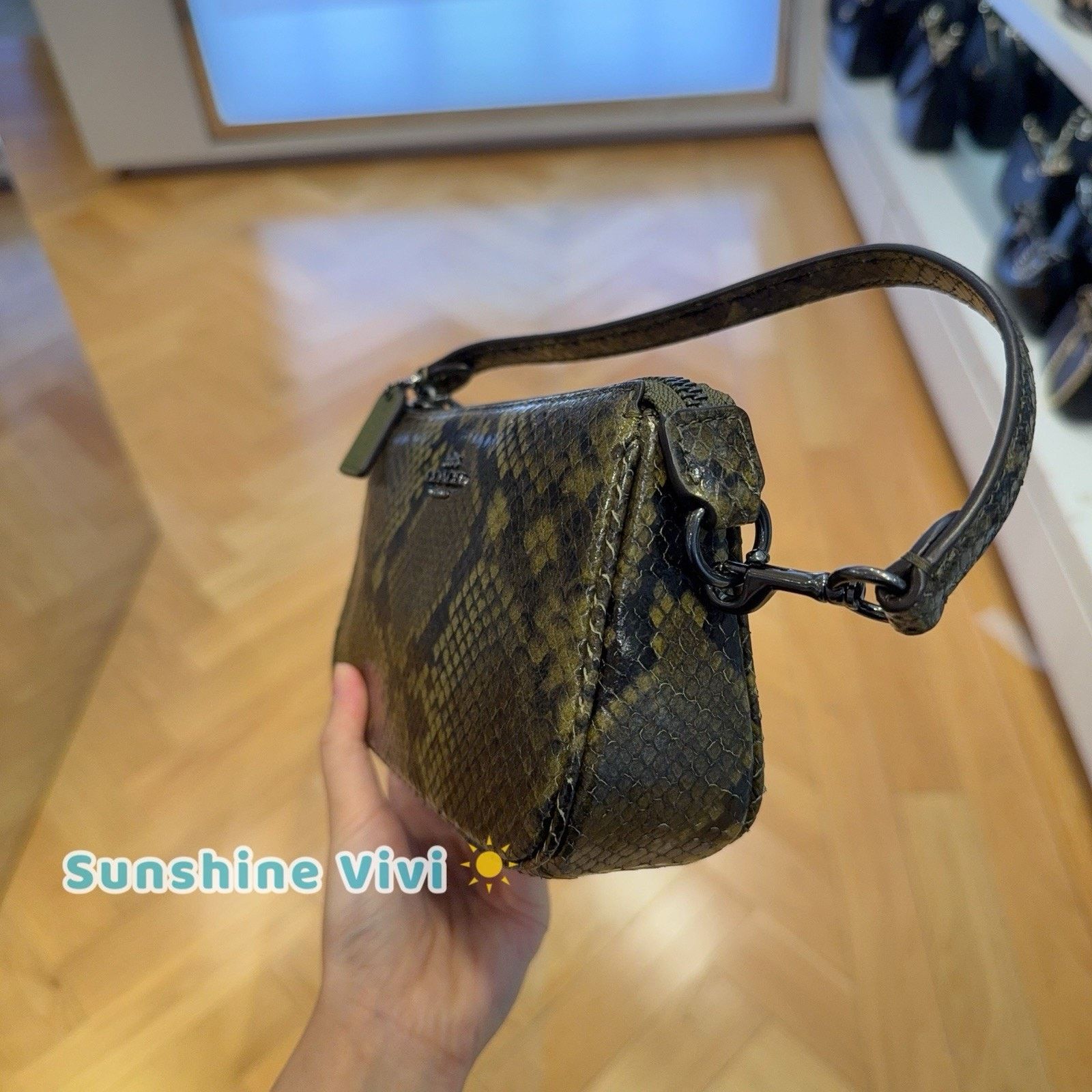 Coach NWT Coach Nolita 19 With Snake Gunmetal/Olive Multi CCF62 Size ONE SIZE - 3 Thumbnail