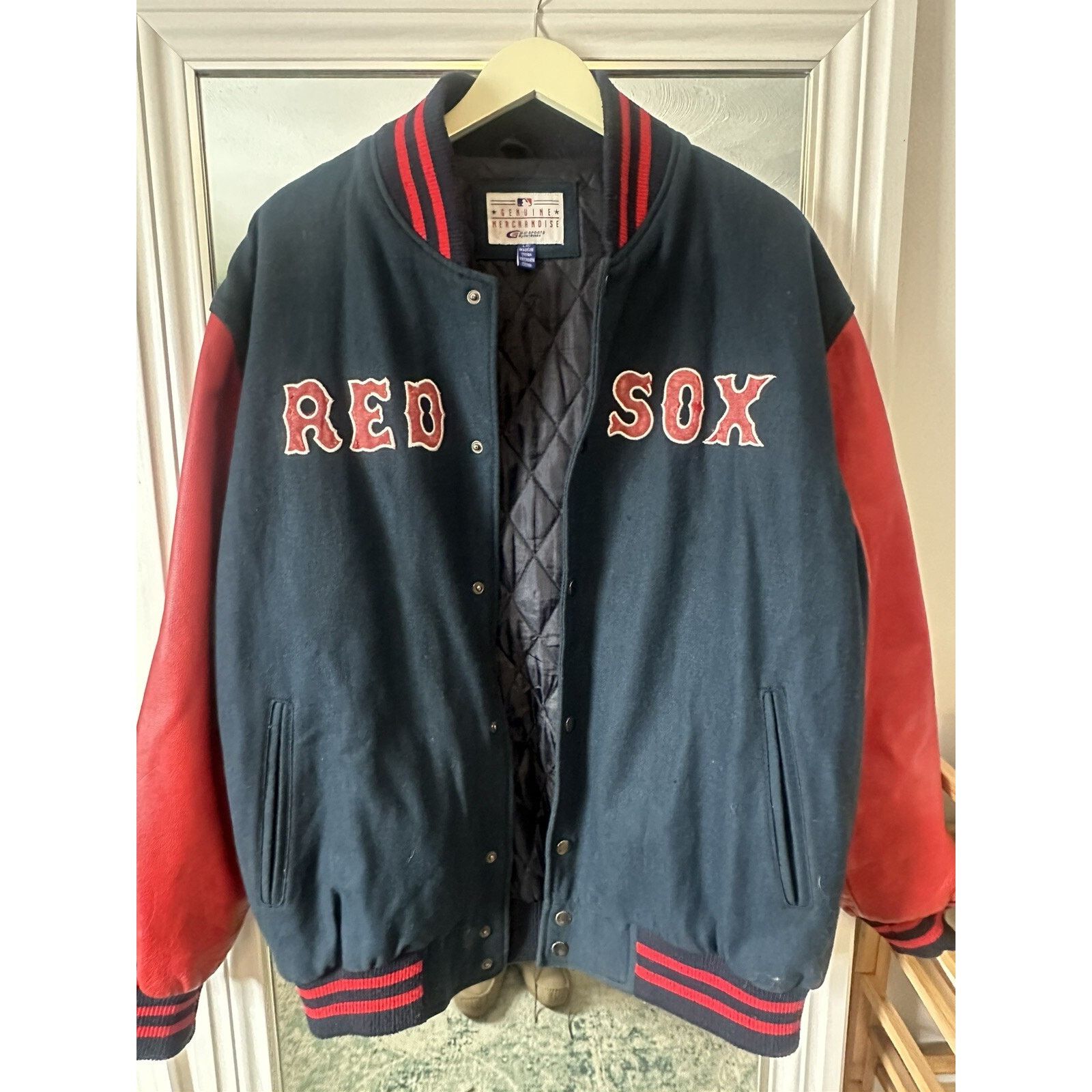 G-III Boston Red Sox Jacket MLB Baseball Varsity Vintage Leather Size US L / EU 52-54 / 3 - 6 Thumbnail