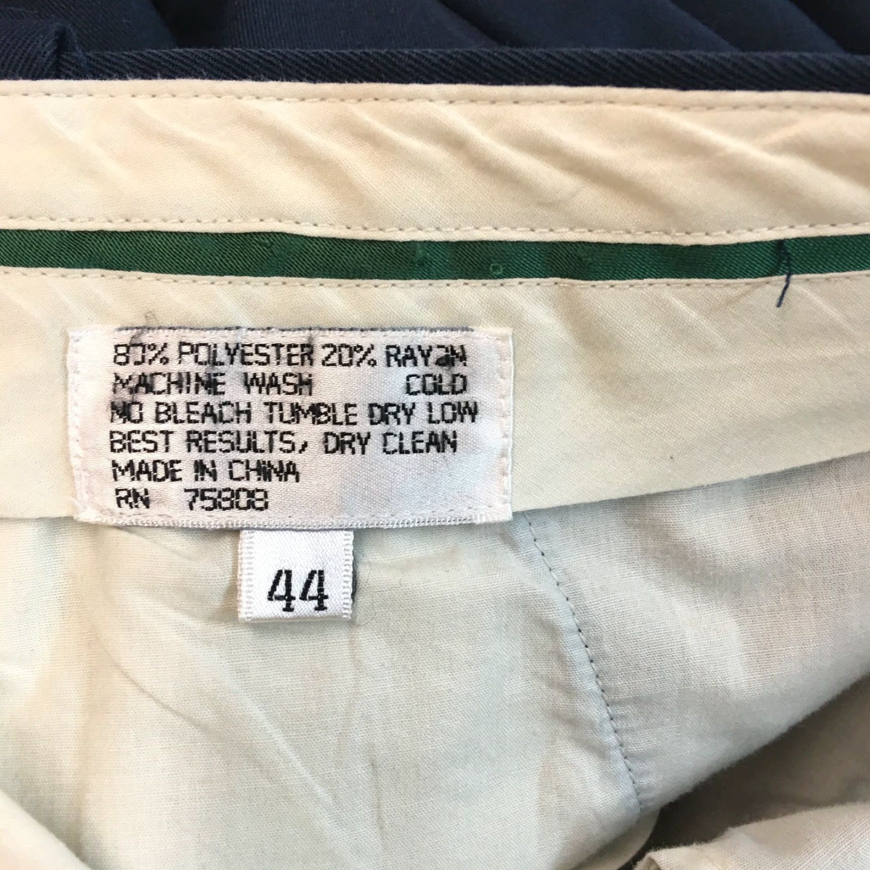 Vintage Via Port Mens Blue Dress Pants Regular Fit High Rise Casual Size 44 X27 Size US 44 / EU 60 - 7 Thumbnail