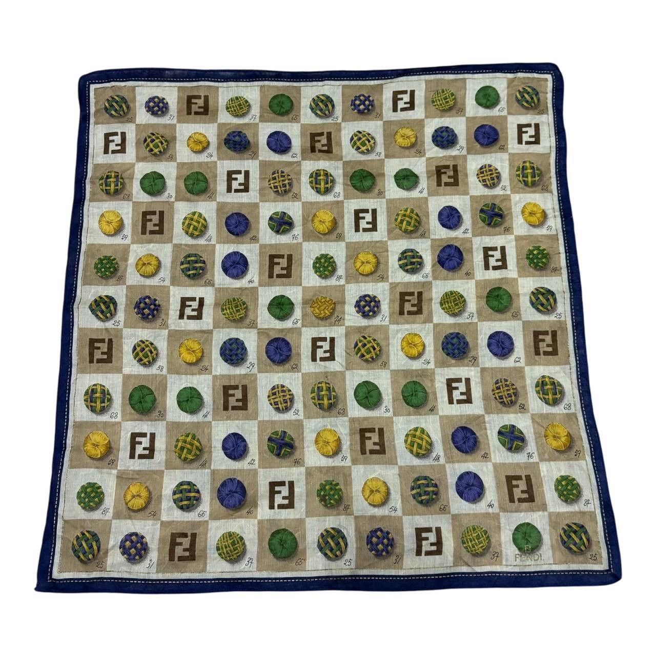 Fendi Vtg Fendi Zucca Monogram Button Print Handkerchief Bandana Size ONE SIZE - 1 Thumbnail