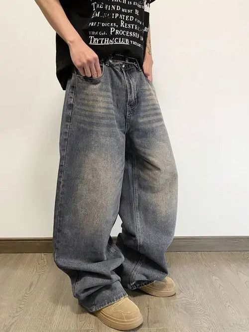 Jean VIntage RETRO 90s Wide denim jeans Size US 30 / EU 46 - 3 Thumbnail