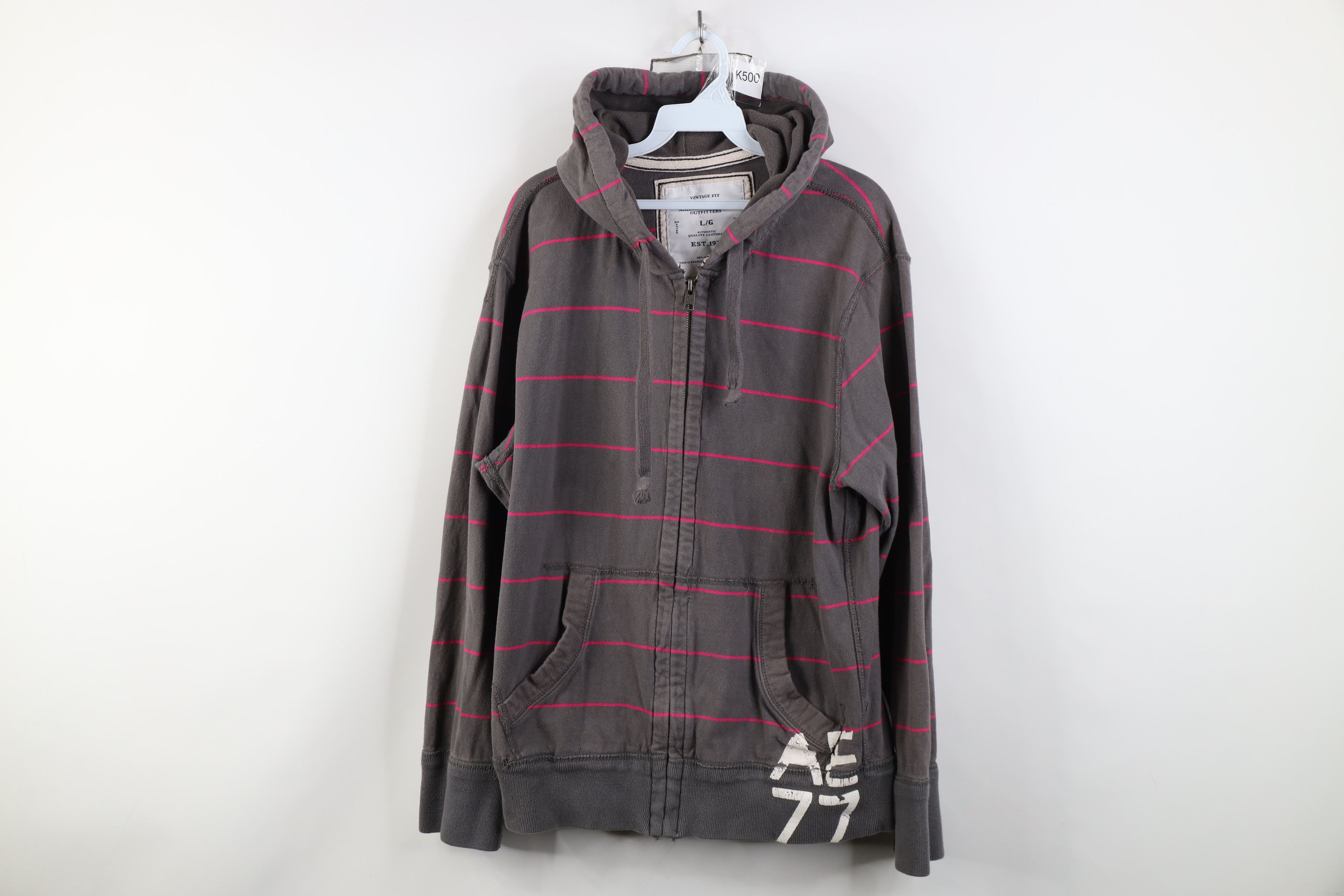 American Eagle Outfitters Vintage 90s Y2K American Eagle Striped Zip Hoodie Sweatshirt Size L / US 10 / IT 46 - 1 Thumbnail