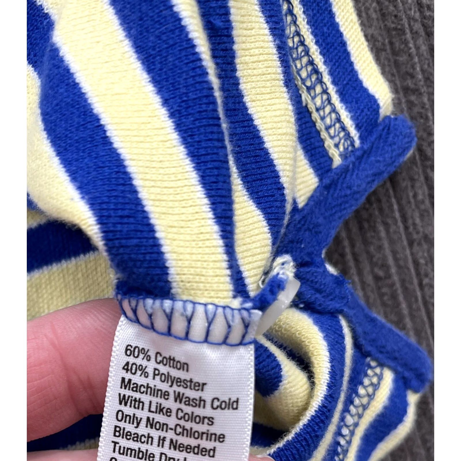 Vintage Saddlebred Polo Shirt Men Large Blue Yellow Striped Cotton Golf Casual Size US L / EU 52-54 / 3 - 6 Thumbnail