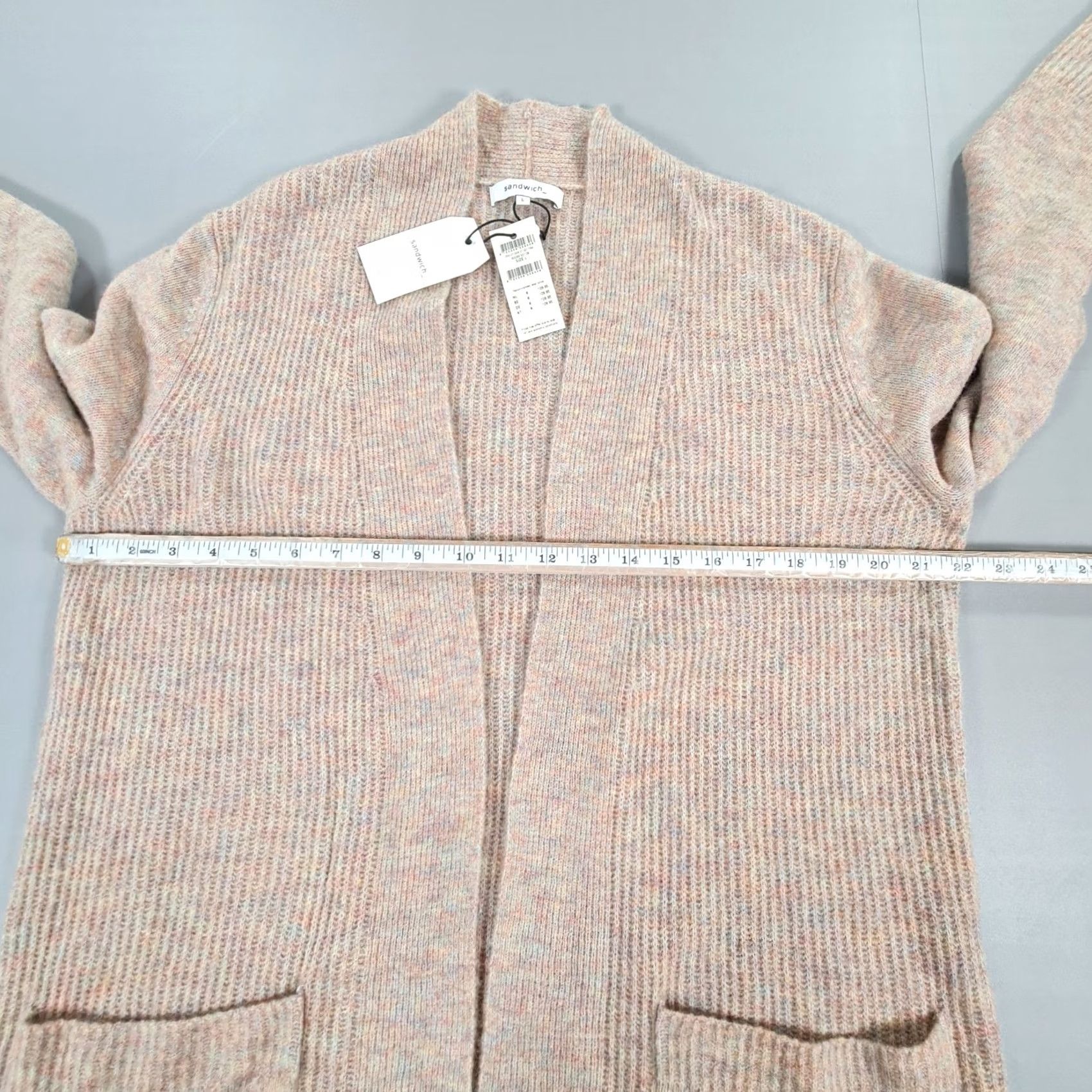 Vintage Sandwich Cardigan Pink Large Waffle-Knit Wool Blend Lightweight Womens Jumper Cardigan L Pink Womens Size L / US 10 / IT 46 - 5 Thumbnail