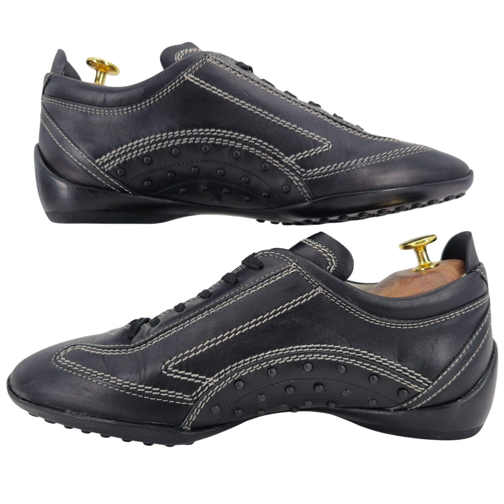 Tod's Tod's Italy Leather Lace-up Driving Sneakers Men's 8 Black Size US 8 / EU 41 - 6 Thumbnail