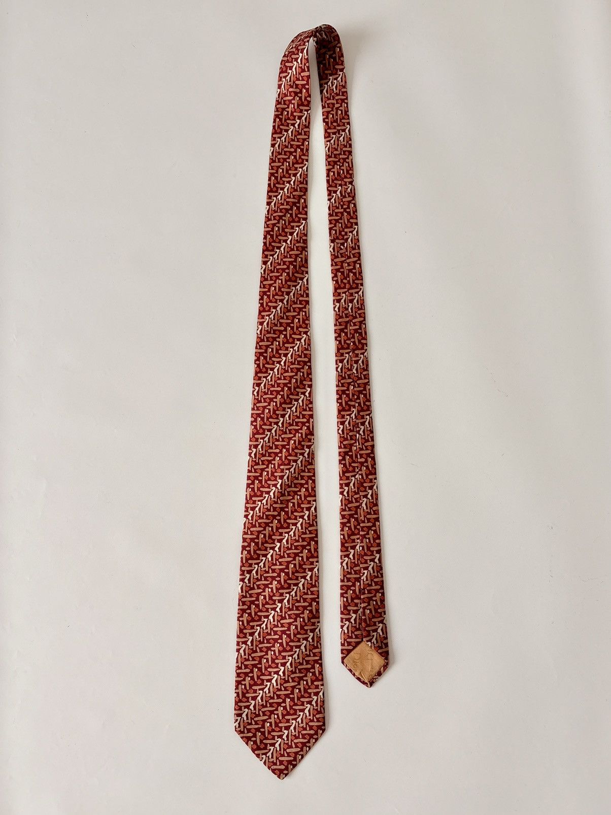 Dior CHRISTIAN DIOR VINTAGE RED GEOMETRIC NECKTIE SILK TIE FRANCE Size ONE SIZE - 5 Thumbnail