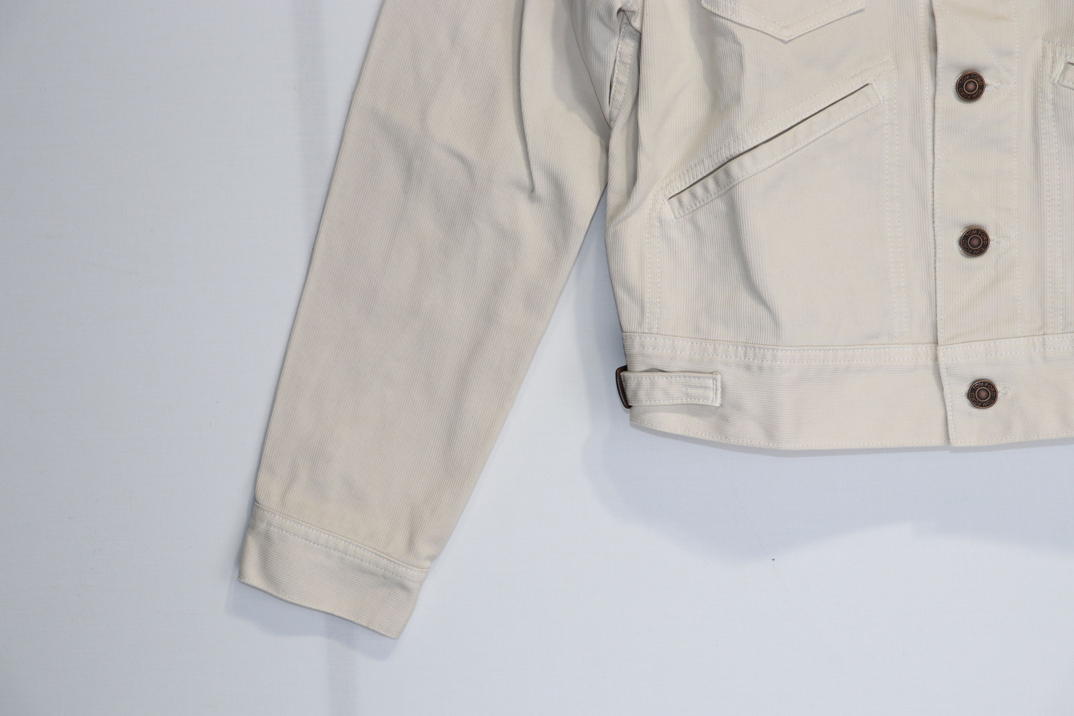 Tom Ford o1rshd1 Denim Jacket in Ivory Size US M / EU 48-50 / 2 - 6 Thumbnail