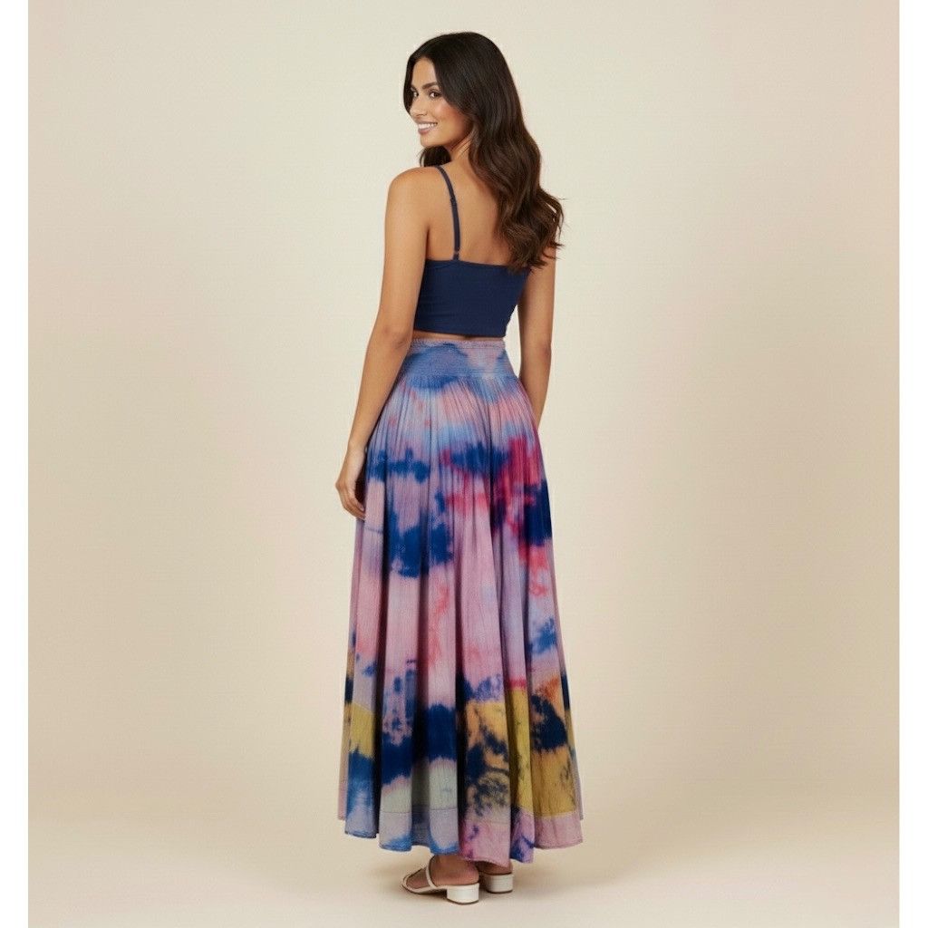 Free People RARE VTG Free People Tie Dye Gauzy Maxi Skirt M | Boho Luxe Size 30" / US 8 / IT 44 - 10 Thumbnail