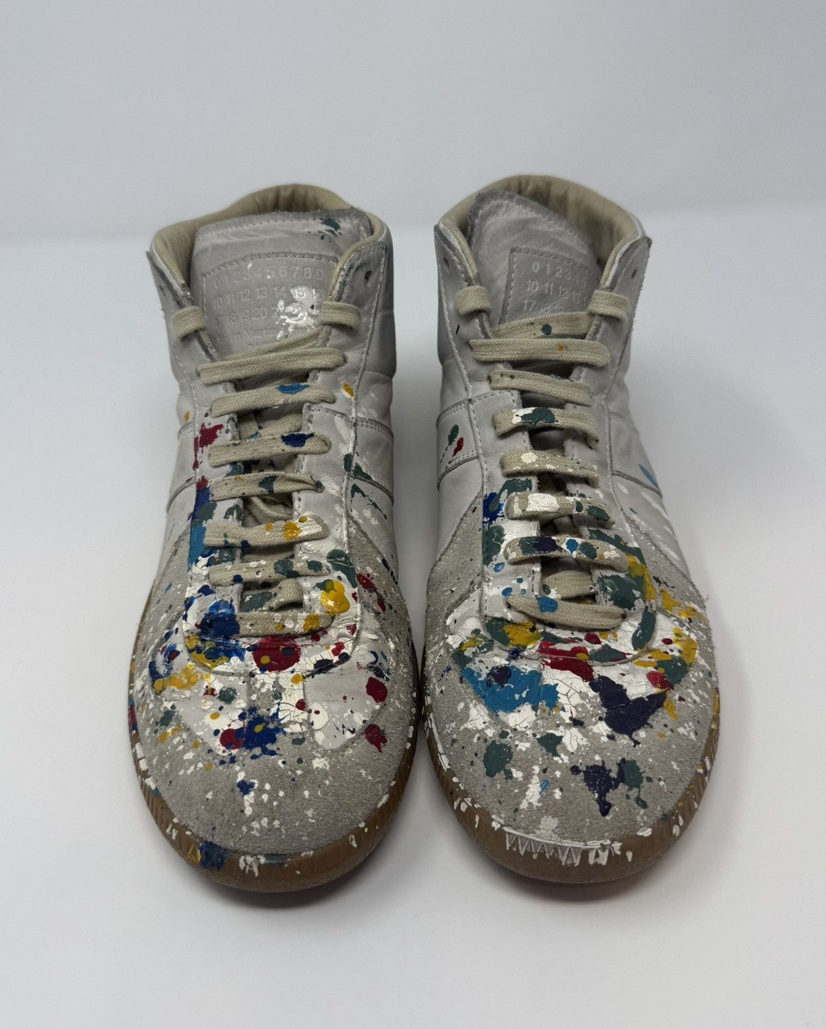 Maison Margiela Maison Margiela Replica Paint Splatter GAT High Top Sneaker Size US 7 / EU 40 - 2 Thumbnail