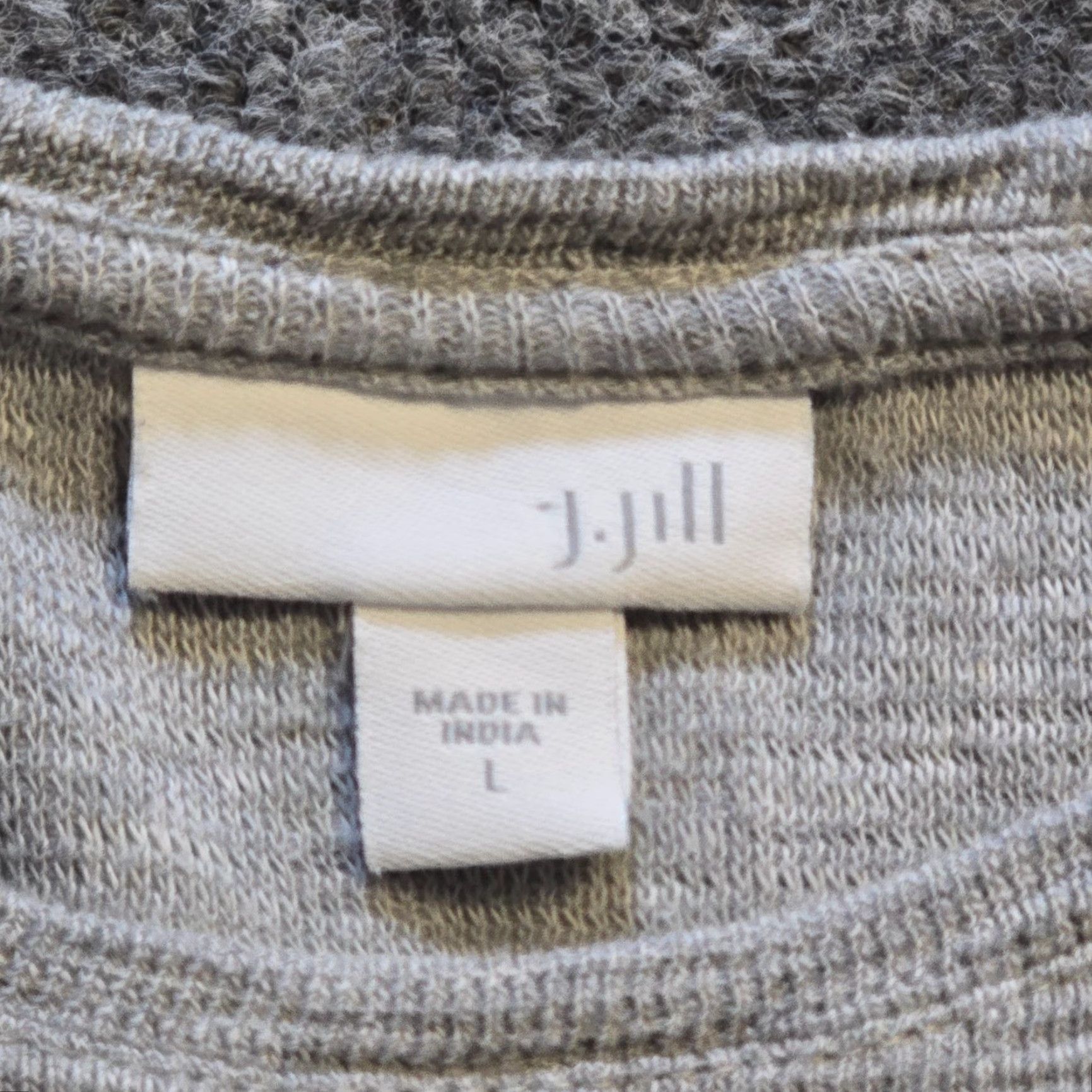 J. Jill J. Jill Top Women L Gray Thermal Textured Side Button 3/4 Sleeve Casual Shirt Size L / US 10 / IT 46 - 3 Thumbnail