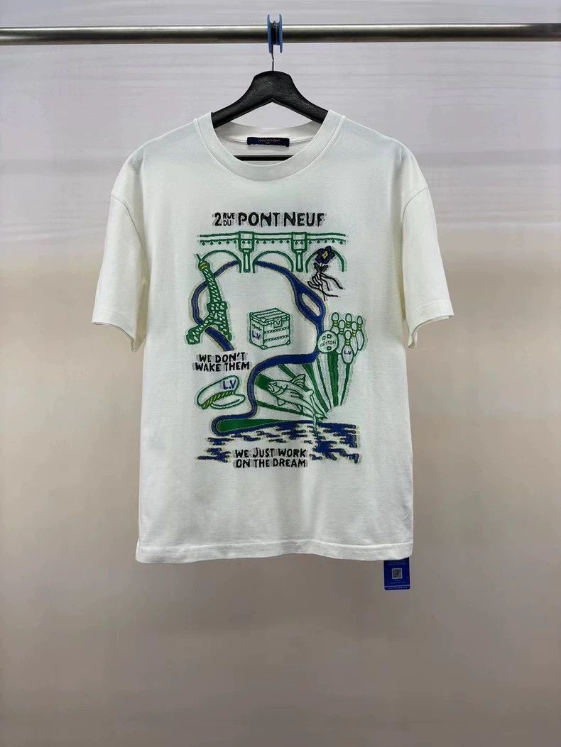 Louis Vuitton LOUIS VUITTON Iron Tower Embroidered Flying Thread Short Sl Size US M / EU 48-50 / 2 - 1 Thumbnail