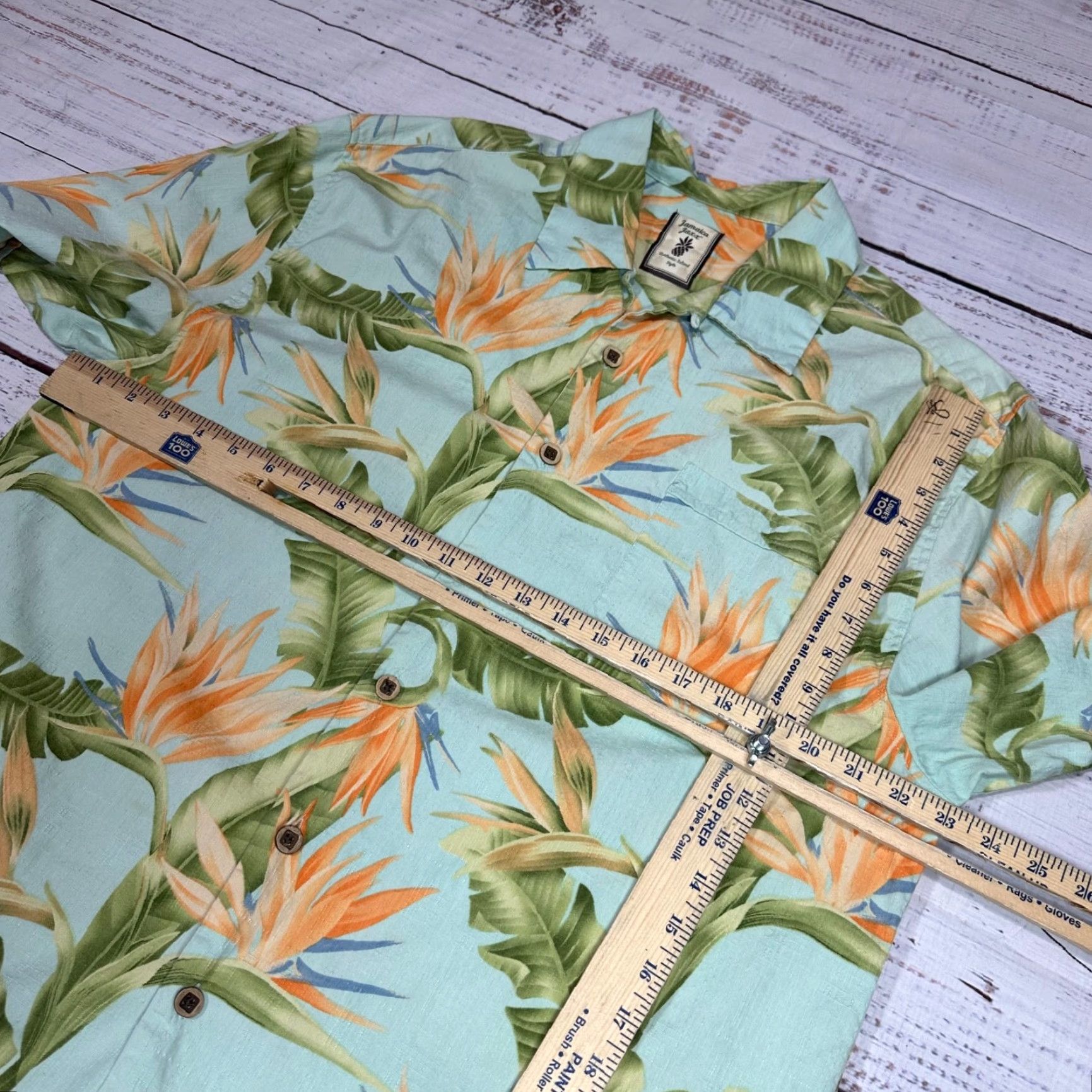 Vintage Jamaica Jaxx Mens Silk Short Sleeve Button-Up Hawaiian Shirt Sz L Green Floral Size US L / EU 52-54 / 3 - 3 Thumbnail