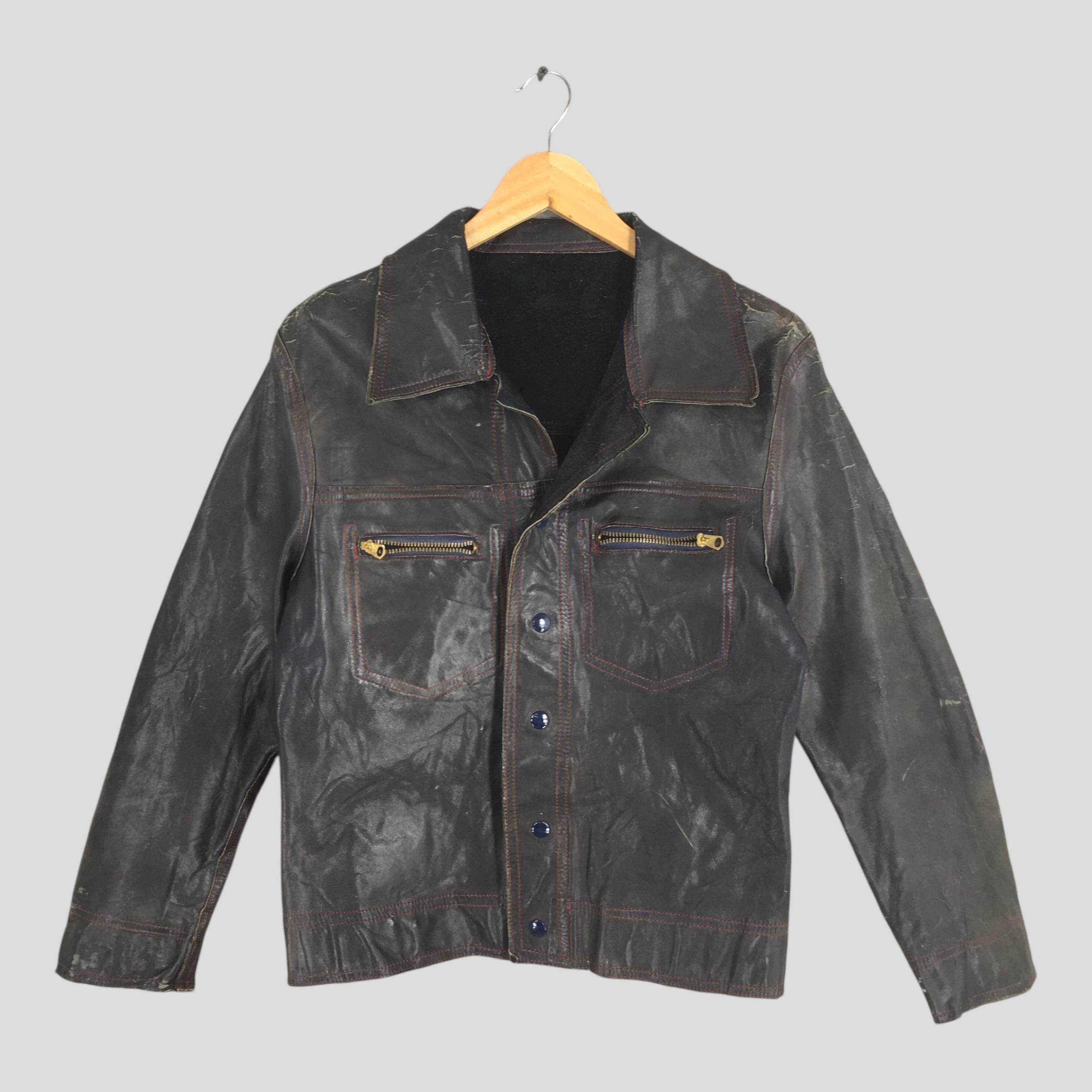 Vintage 1970's Motorcycle Punk Black Suede Leather Jacket Medium Size US M / EU 48-50 / 2 - 5 Thumbnail
