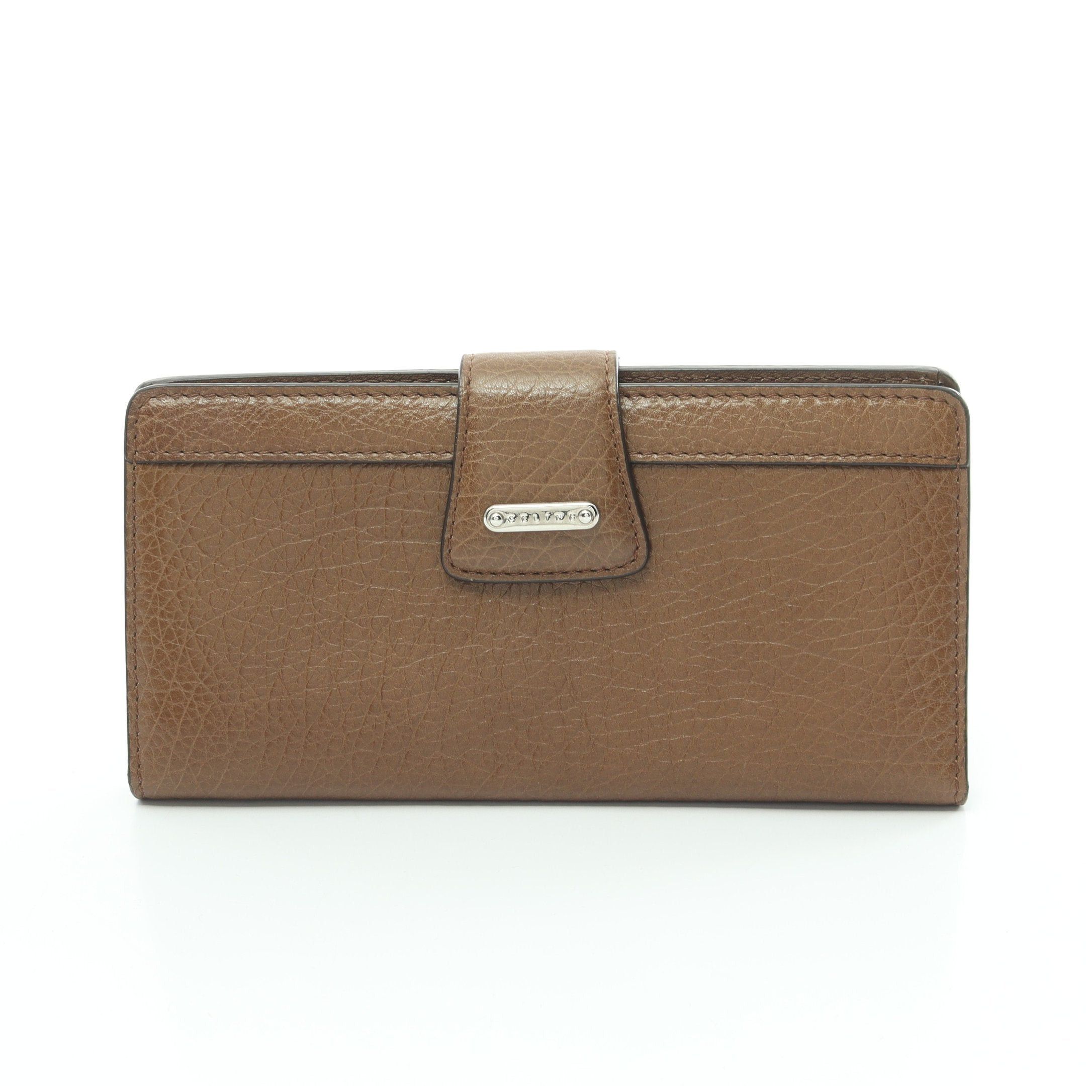 image of Celine Bi-Fold Long Wallet Leather Khaki Brown, Women's