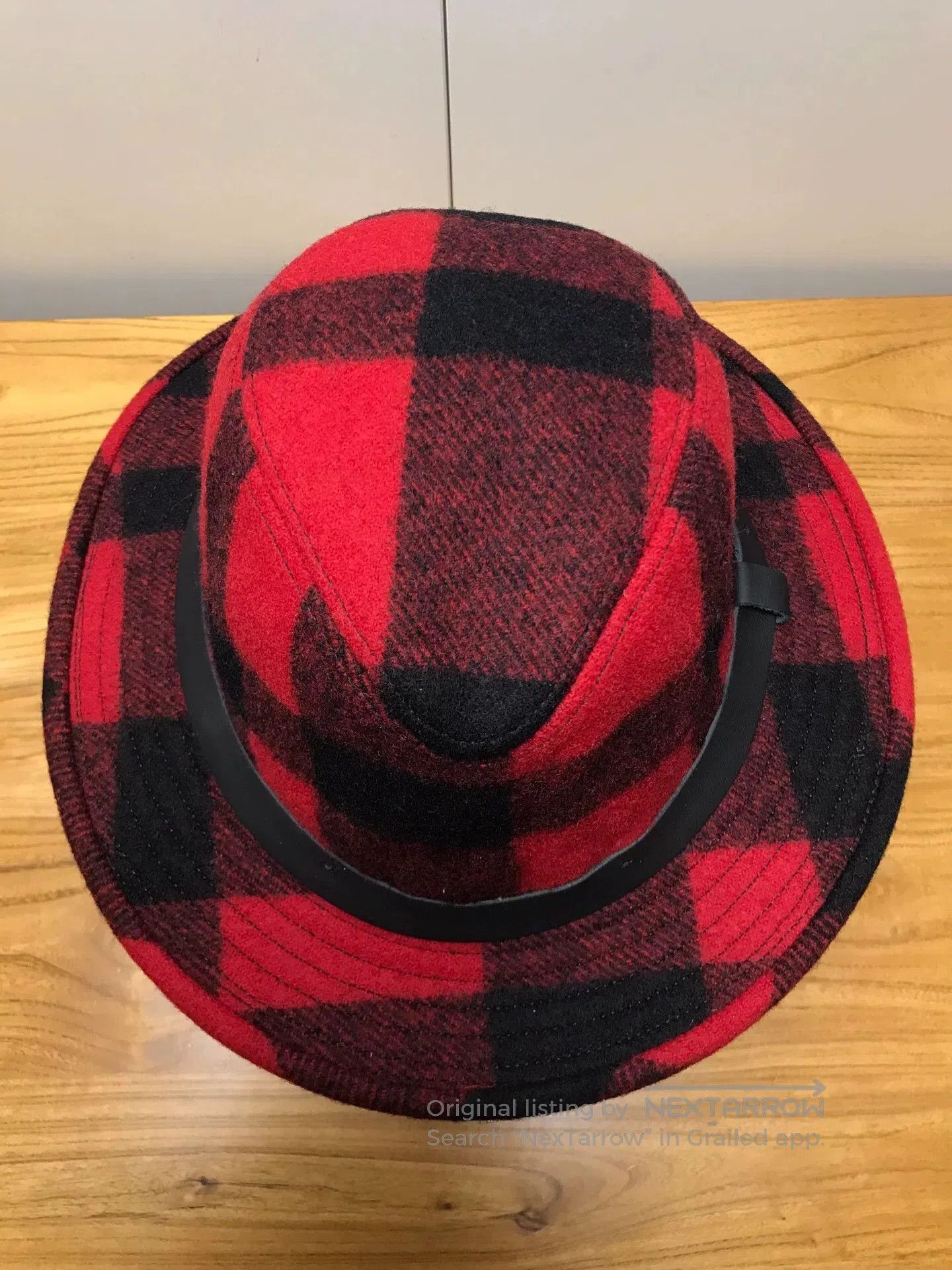 Filson Filson Red Black Plaid Wool Fedora XL. Size ONE SIZE - 4 Thumbnail