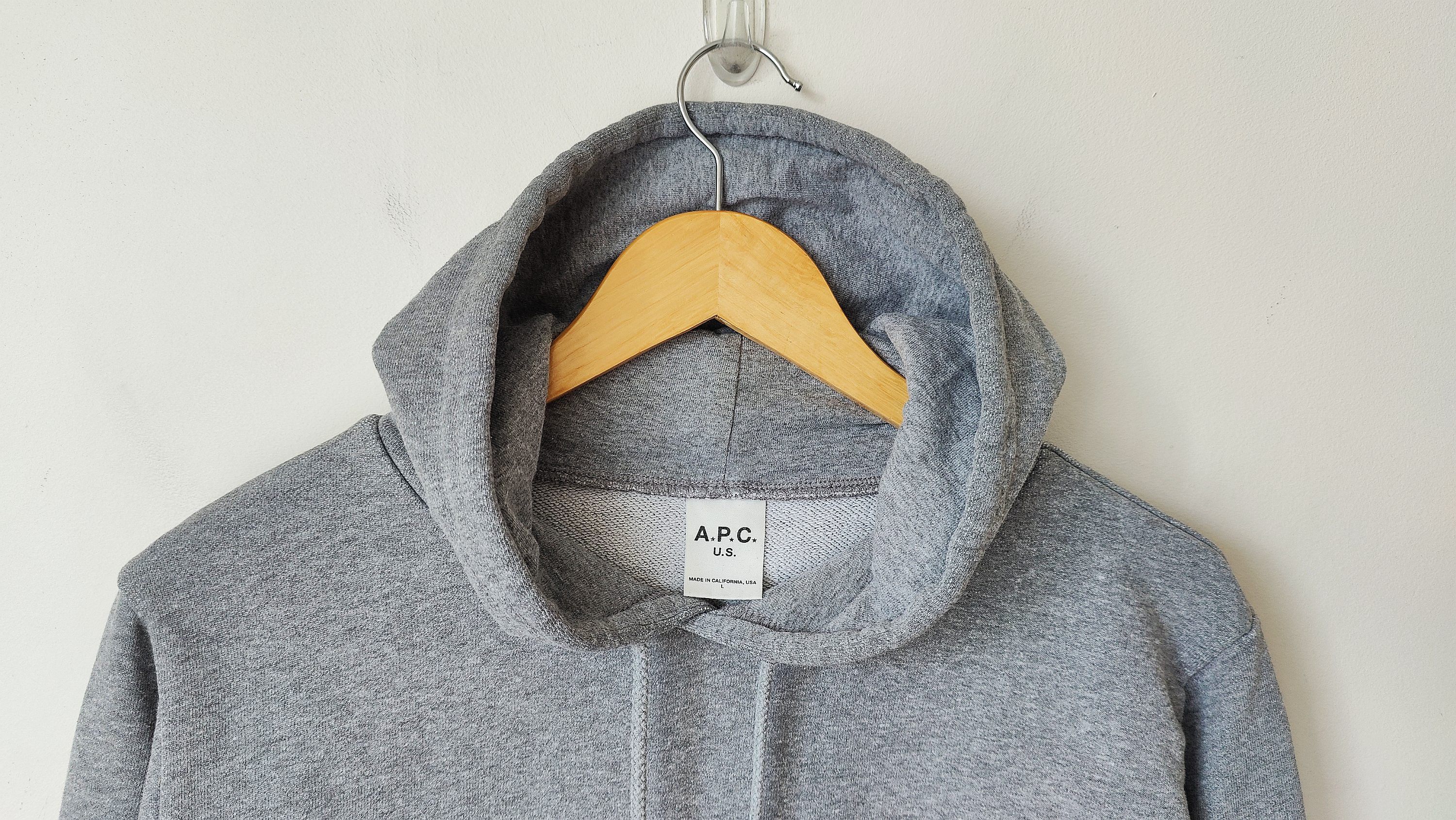 A.P.C. A.P.C. Paris APC USA Flag Grey Sweatshirt Hoodie Size US L / EU 52-54 / 3 - 4 Thumbnail