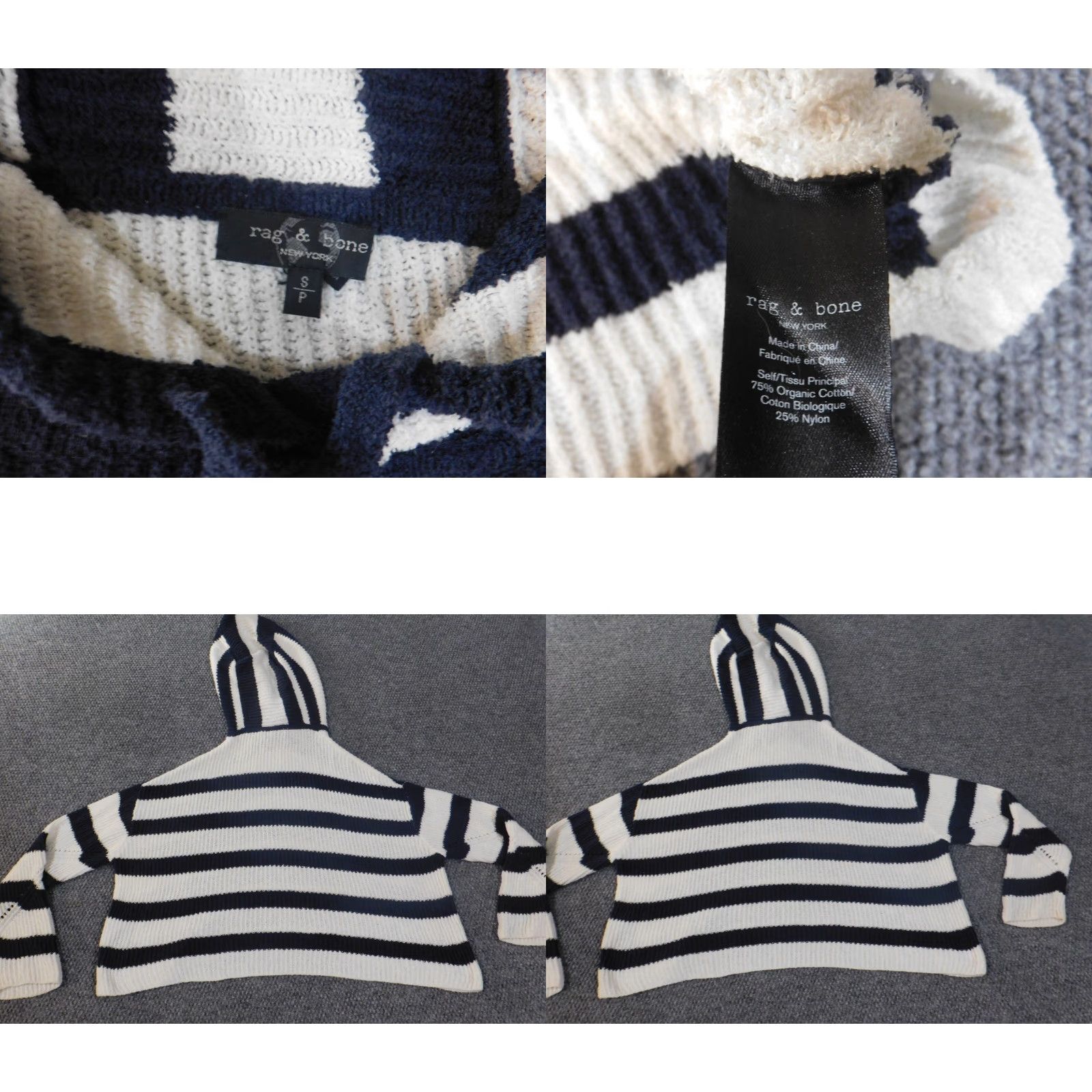 Rag & Bone rag & bone Womens Small sweater White striped knit pullover rib knit long sleeve Size S / US 4 / IT 40 - 8 Thumbnail