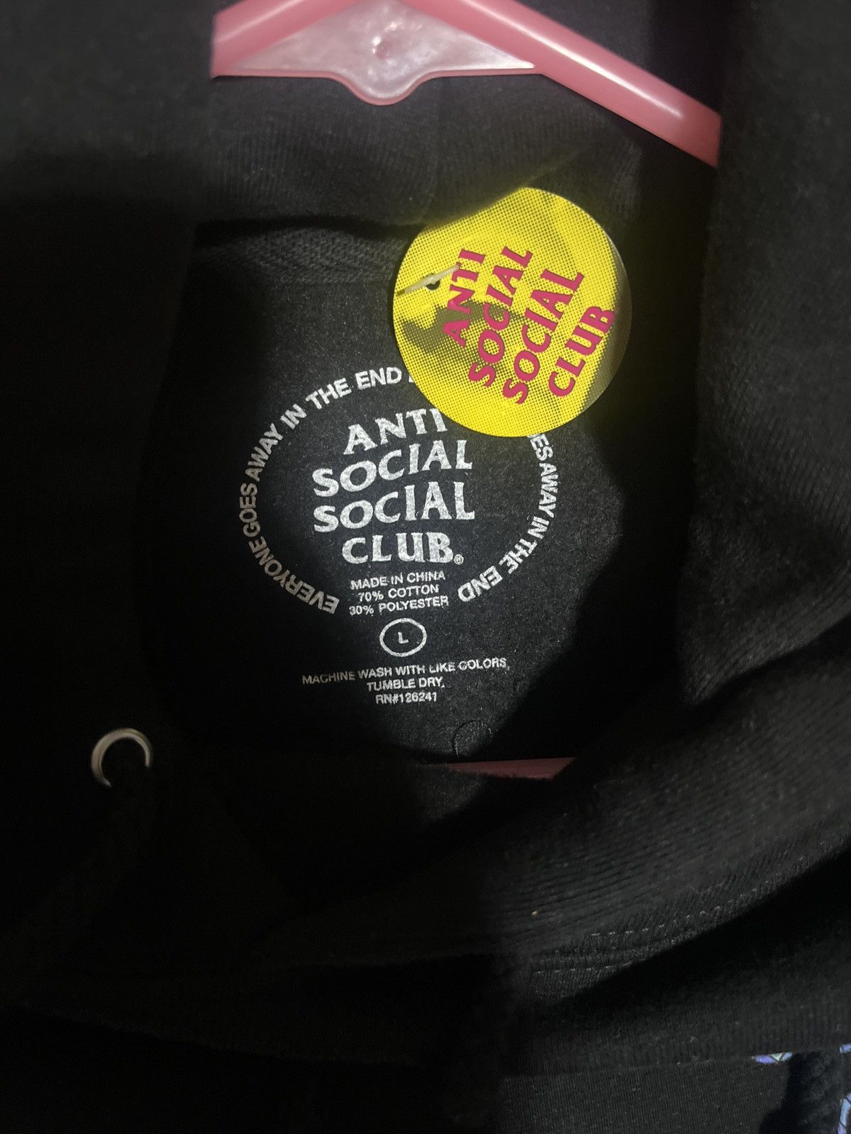 Anti Social Social Club Anti social social Club Love Stain Black Hoodie Size L Size US L / EU 52-54 / 3 - 5 Thumbnail