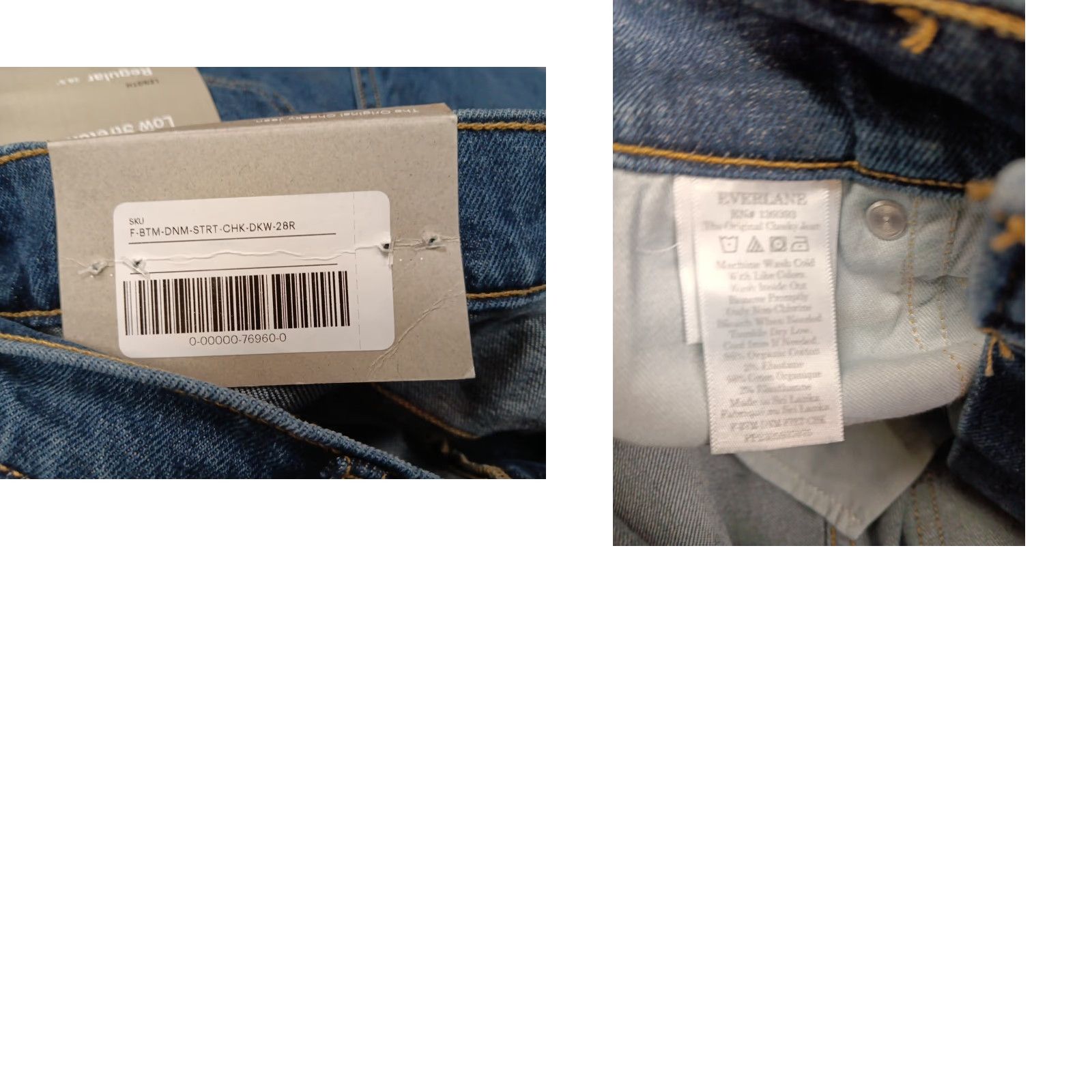Everlane Everlane Jeans The Original Cheeky Size 28 Blue Organic Cotton Straight Leg Size 28" / US 6 / IT 42 - 9 Thumbnail