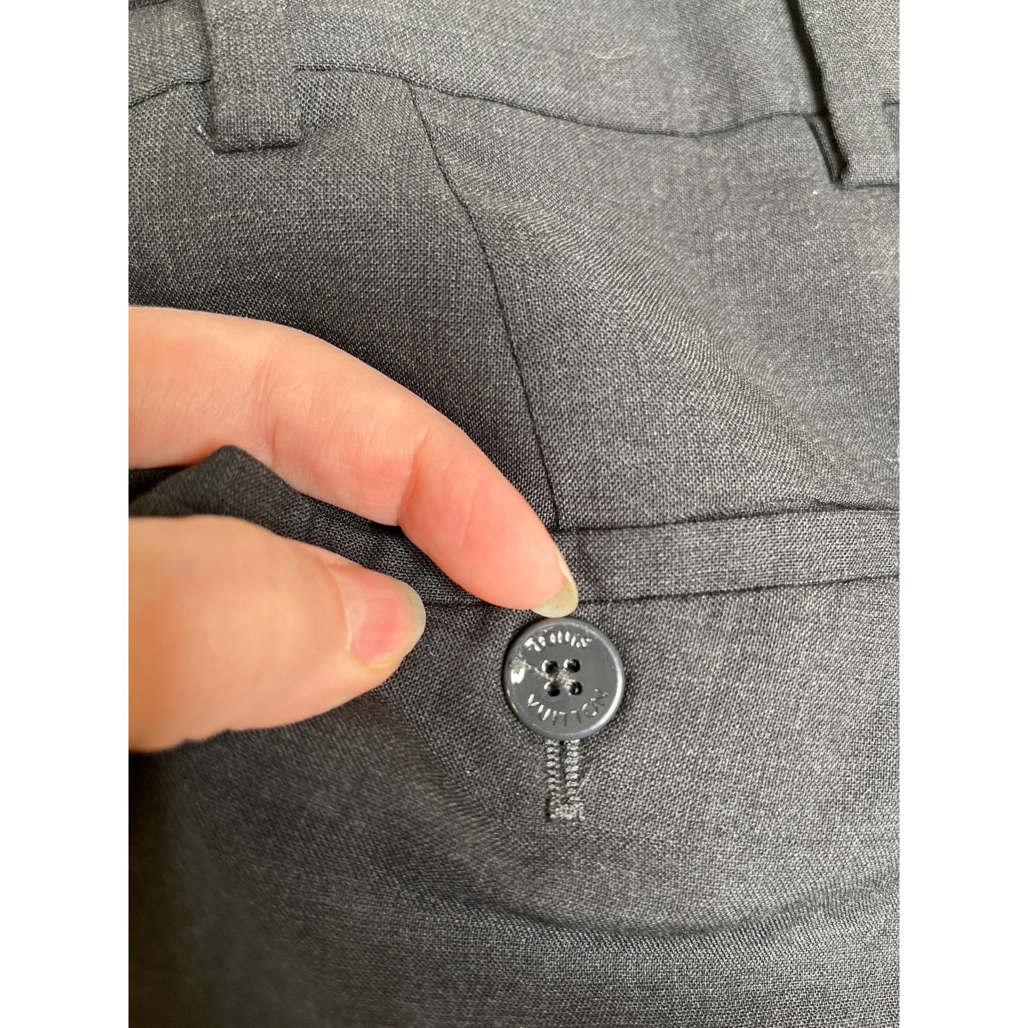 Louis Vuitton Louis Vuitton Uniforms Charcoal Black Virgin Wool Cigaret Tr Size US 33 - 8 Thumbnail