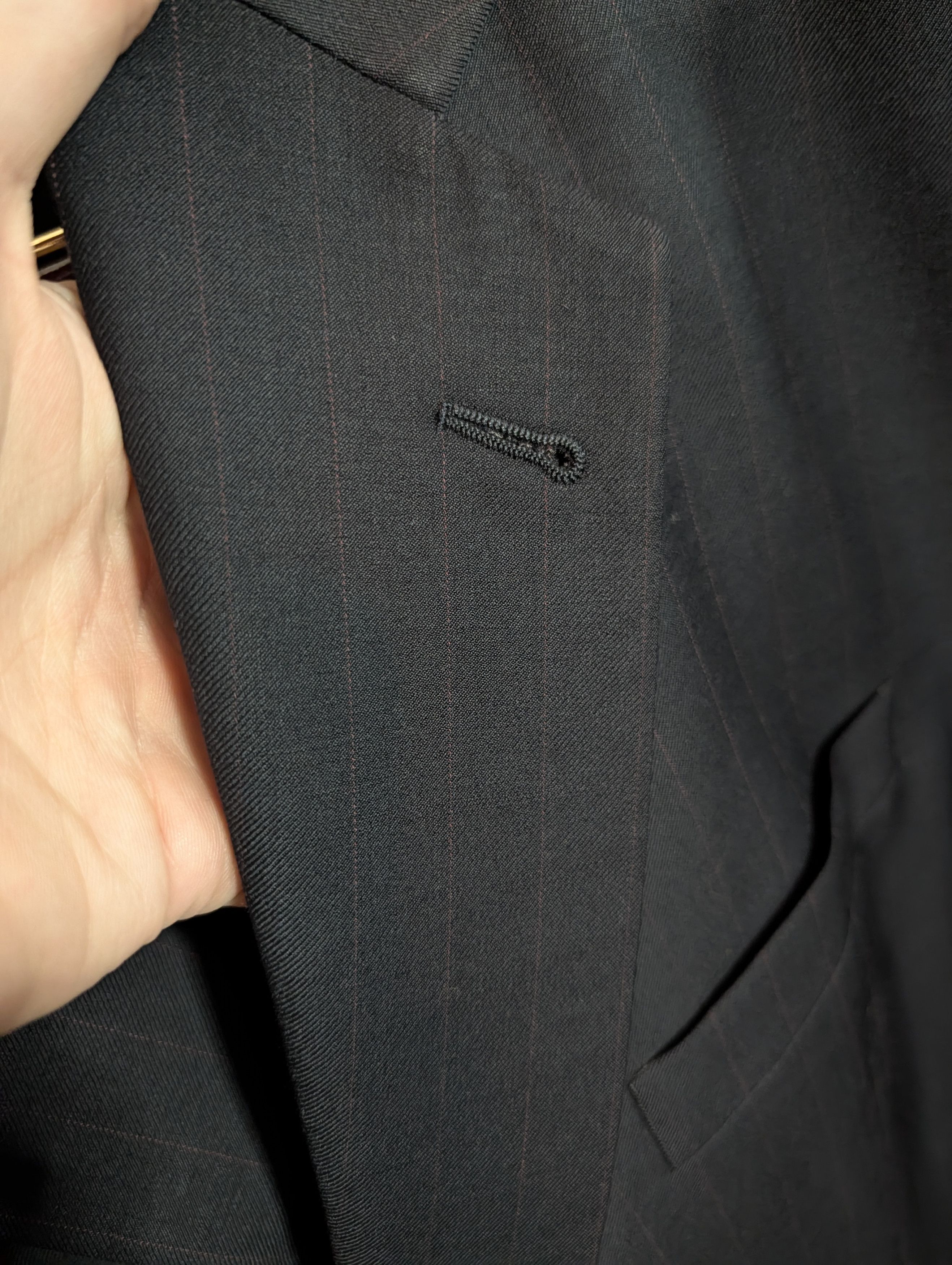 Burberry BURBERRY Black Pinstripe wool MiUSA blazer 46L Size 46L - 3 Thumbnail