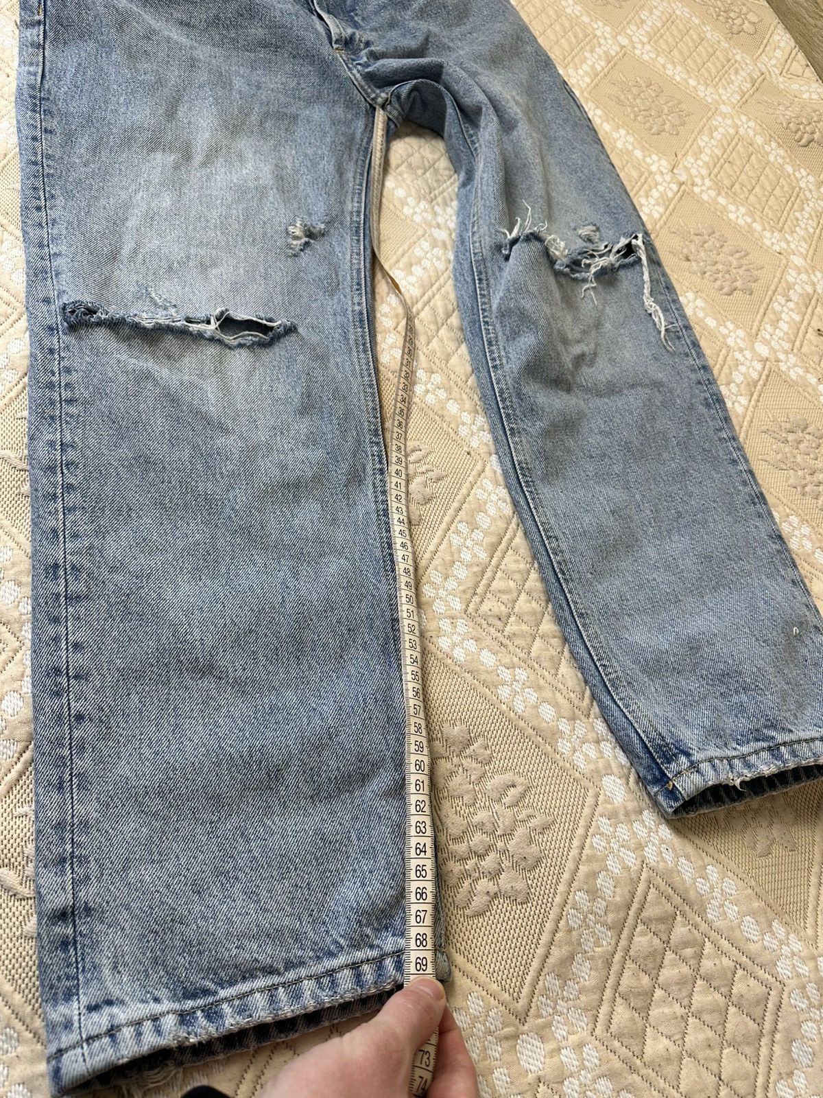 Rhude × Zara 🔥 Zara x Rhude Rhuigi Jeans Distressed Denim Pants Blue Size US 32 / EU 48 - 15 Thumbnail