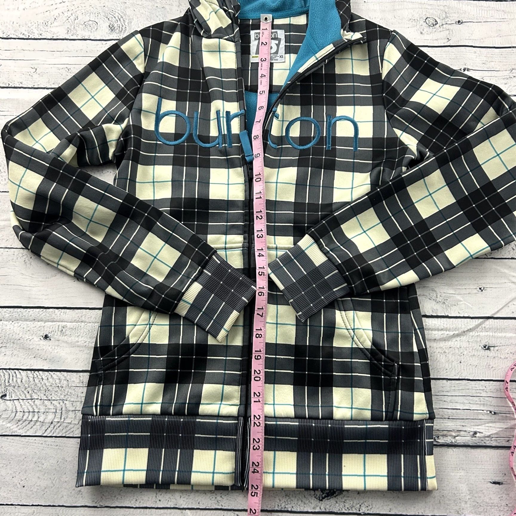 Burton Burton Full Zip Hoodie Jacket Women XS Cream Teal Fleece Lined Dryride Hooded Spring? Size XS / US 0-2 / IT 36-38 - 3 Thumbnail