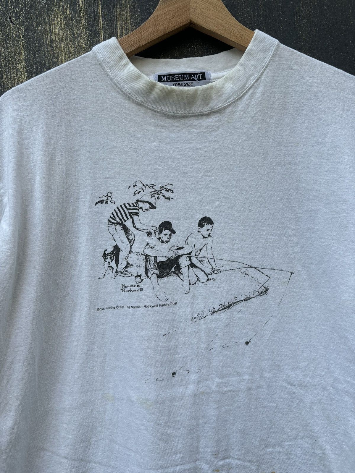 Vintage RARE! Vintage 90’s Norman Rockwell Fishing Boys Size US L / EU 52-54 / 3 - 4 Thumbnail