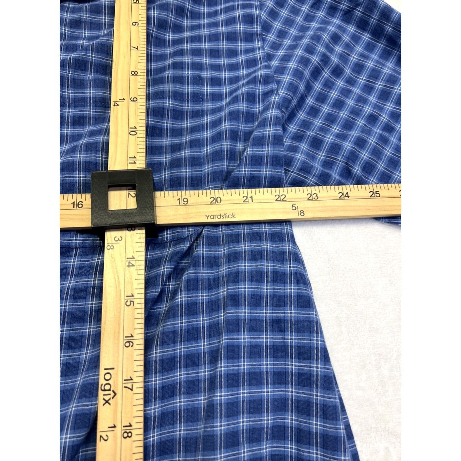 Izod IZOD Men's Pajama Set XL Blue Plaid Button Front Top Lounge Pants Sleepwear Size US XL / EU 56 / 4 - 7 Thumbnail
