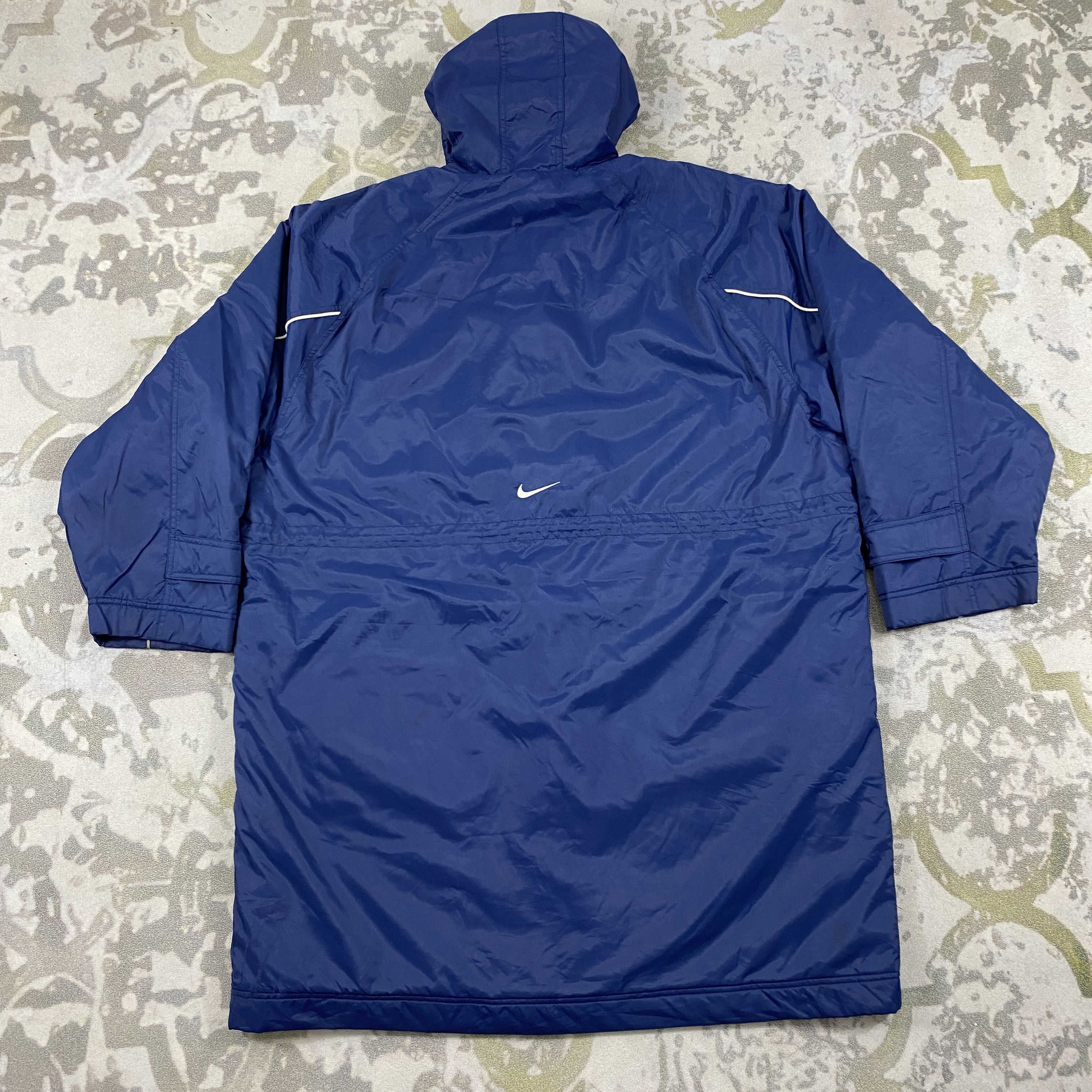 Nike Vintage 90s Nike Mini Swoosh Center Logo Long Jacket- J508 Size US XL / EU 56 / 4 - 2 Thumbnail