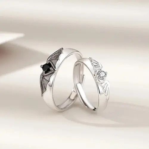 Jewelry Angel Demon Couple Rings Size ONE SIZE - 1 Thumbnail