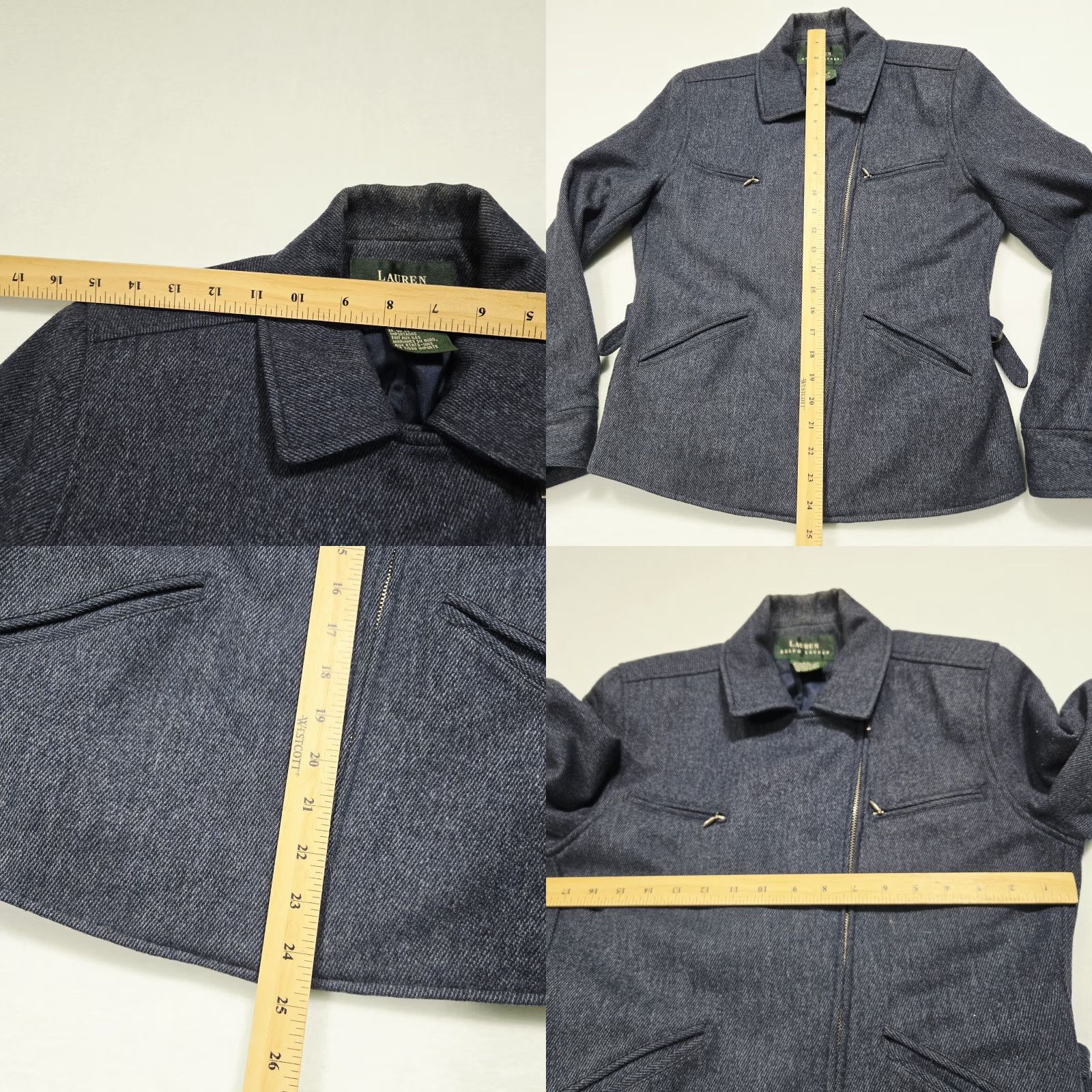 Ralph Lauren Lauren Ralph Lauren Moto Jacket Womens Size 6 Blue Asymmetrical Zip Lined Size M / US 6-8 / IT 42-44 - 8 Thumbnail