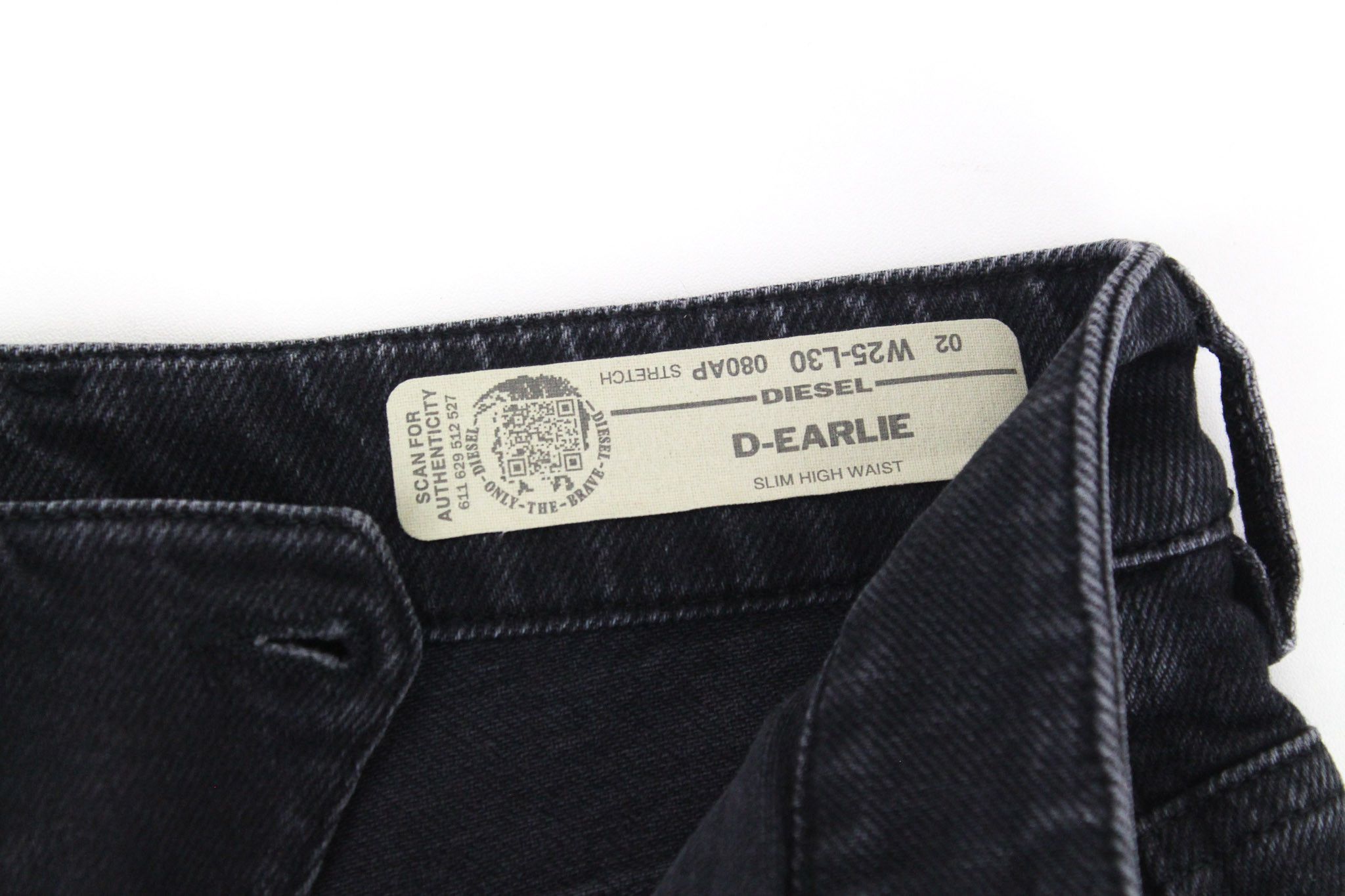 Diesel D-EARLIE 080AP W25/L30 Black High Waist Jeans 71074 Size 25" / US 0 / IT 36 - 8 Thumbnail