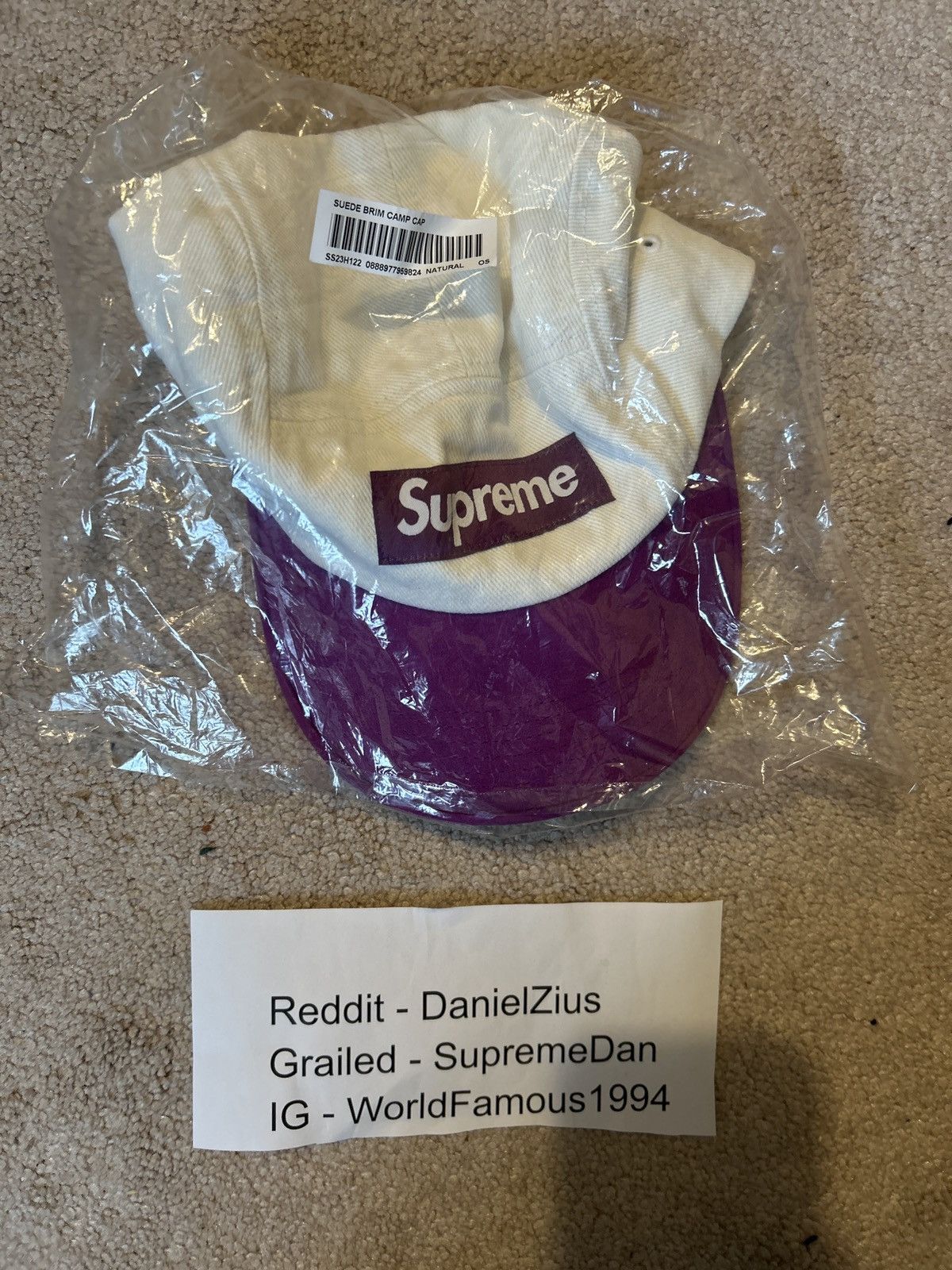 Supreme Supreme Suede Visor Camp Cap 'Natural' Size ONE SIZE - 3 Thumbnail