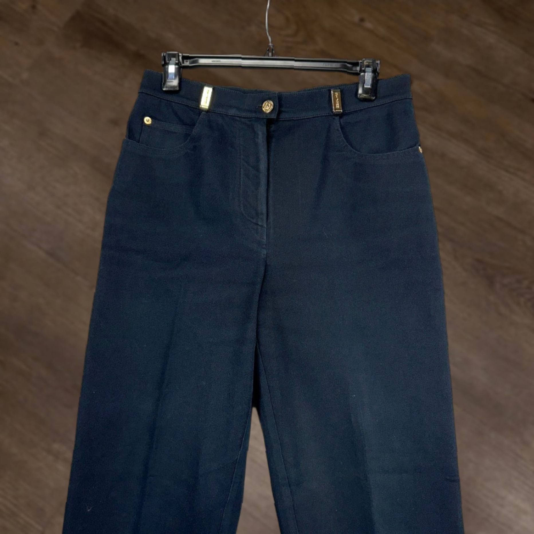 St. John St. John Sport Khaki Pants Womens 6 Black Straight Leg Flat Front Pocket Stretch Casual Formal Men? Ladies? Size 28" / US 6 / IT 42 - 1 Thumbnail