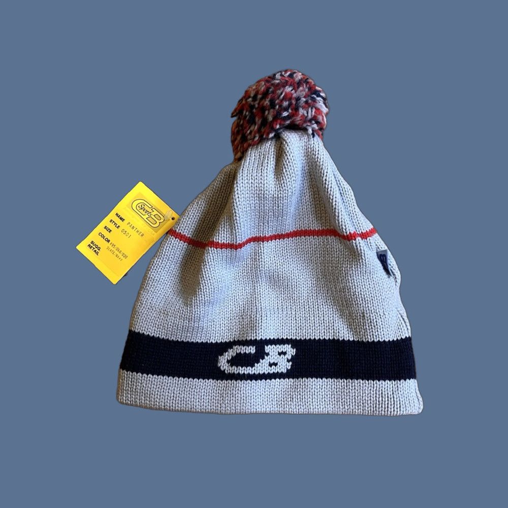CB Sports VINTAGE CB Sports Beanie Hat One Size Gray 90s Ski Wool Pom Pom Panther Womens/Mens? Size US 35 - 1 Thumbnail