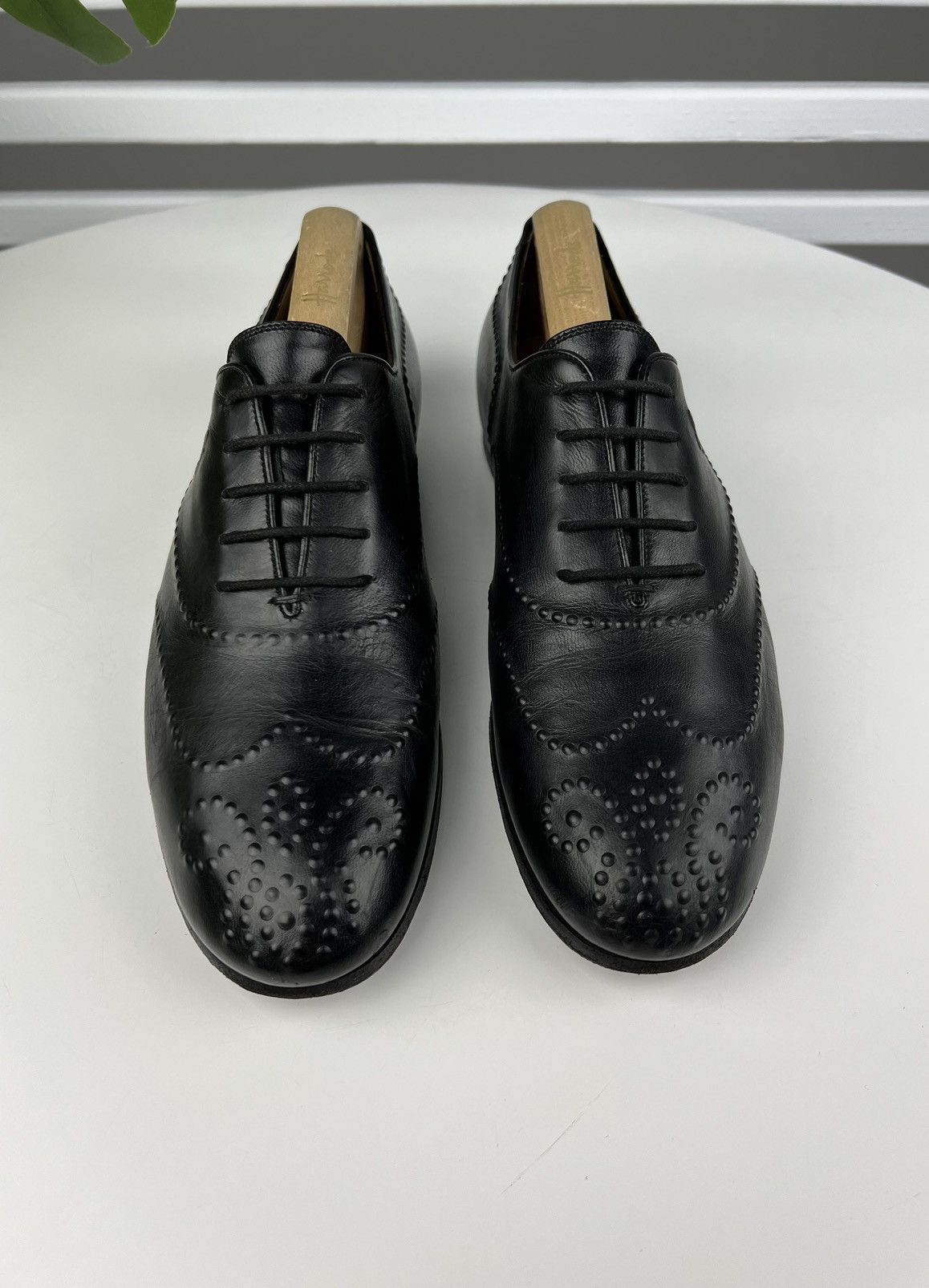 Gucci GUCCI Oxfords Leather Shoes Lace Up Wingtip Black Men’s Size US 7.5 / EU 40-41 - 2 Thumbnail