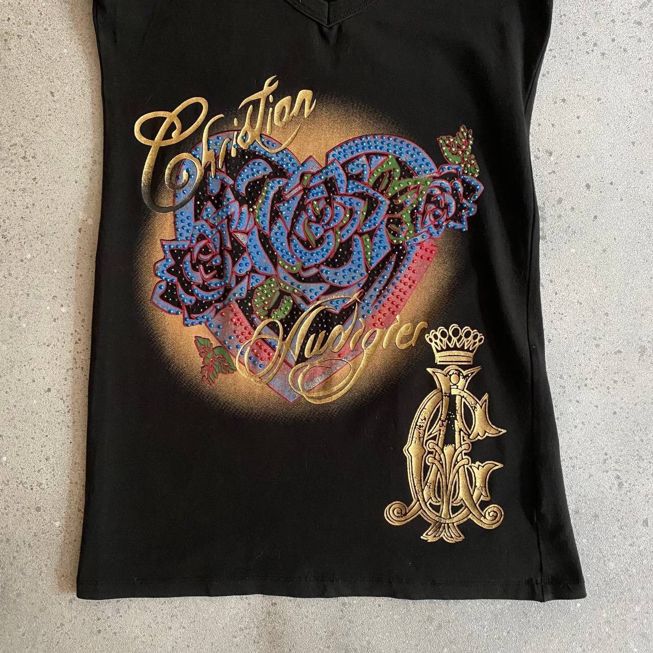 Christian Audigier × Ed Hardy Y2K CHRISTIAN AUDIGIER RHINESTONES VINTAGE T-SHIRT ED HARDY Size S / US 4 / IT 40 - 4 Thumbnail